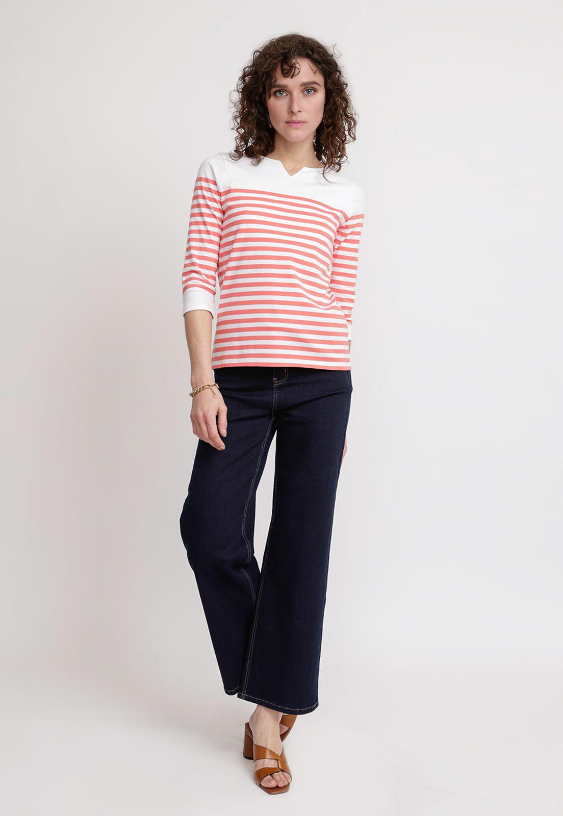 Polera Mujer Málaga Algodón Peruano Coral-3