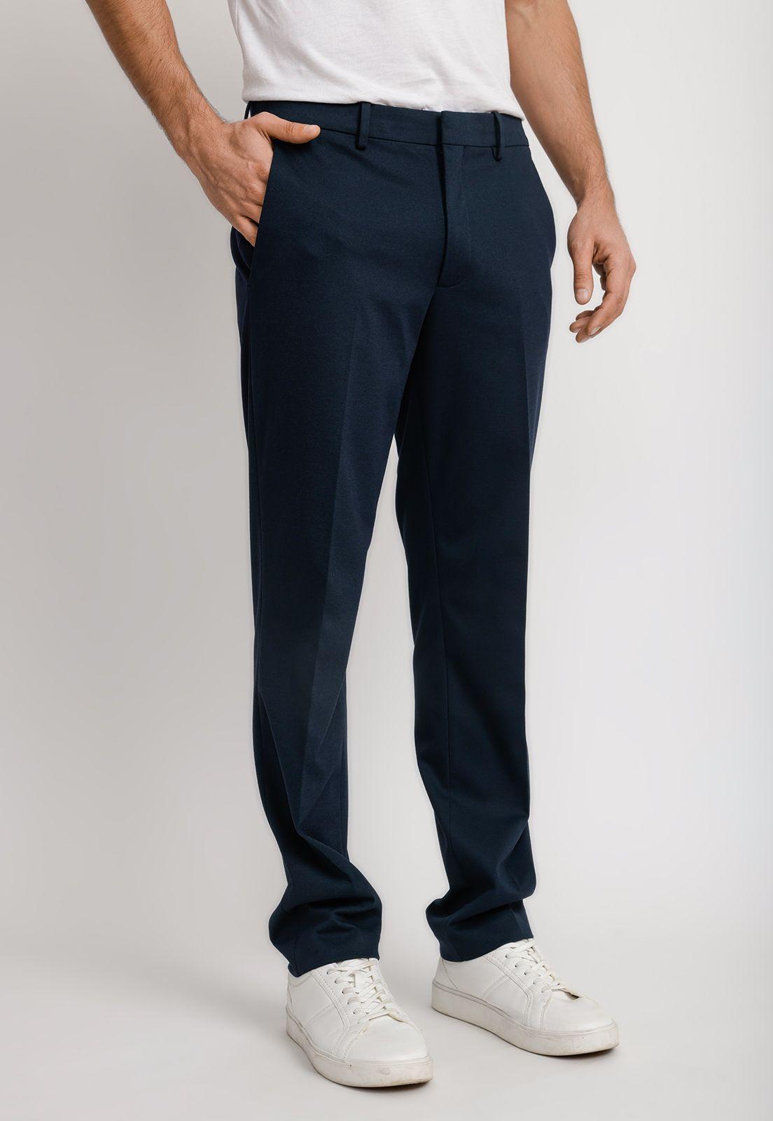 Pantalón Formal Hombre Azul Medio-0