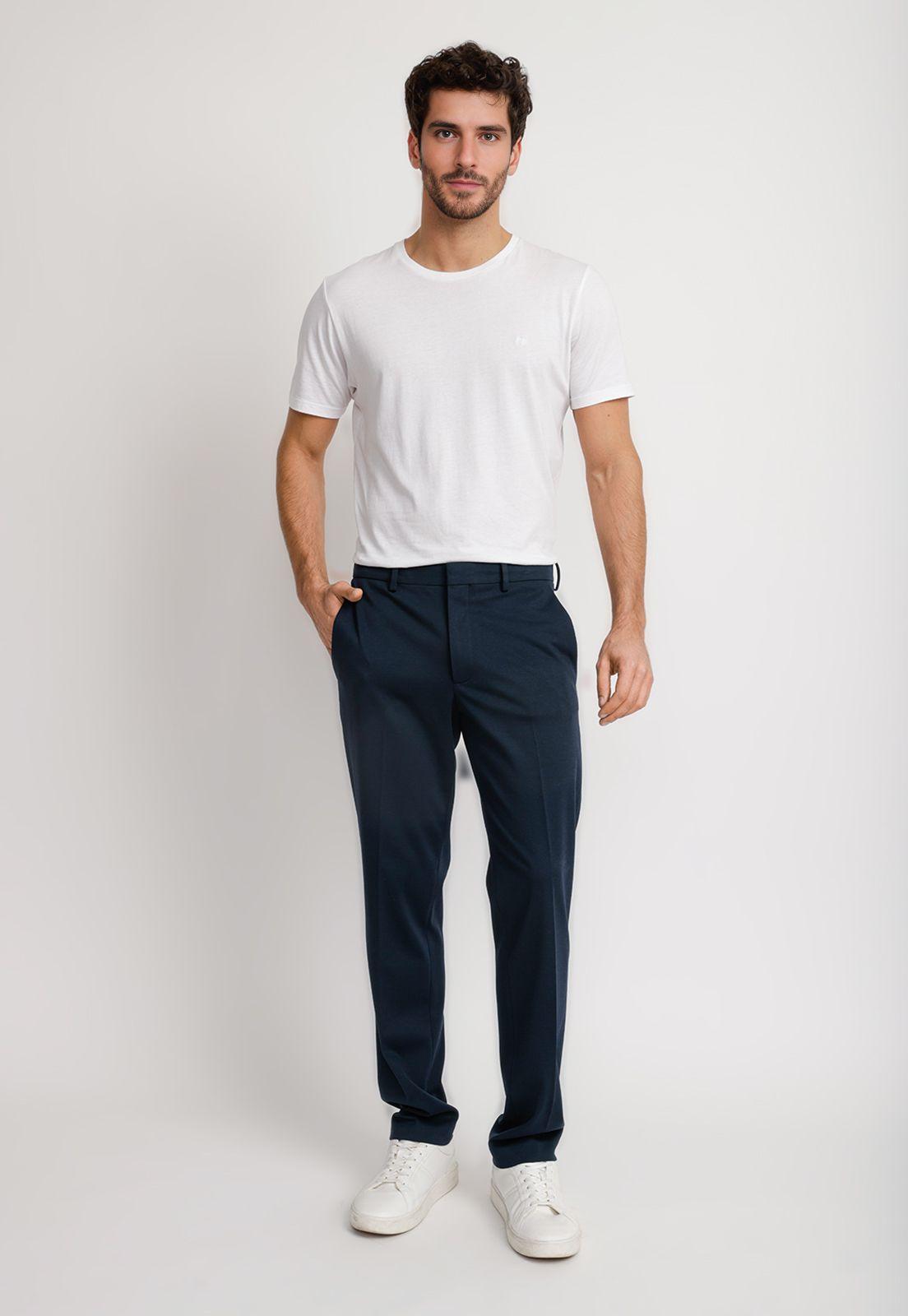 Pantalón Formal Hombre Azul Medio-3