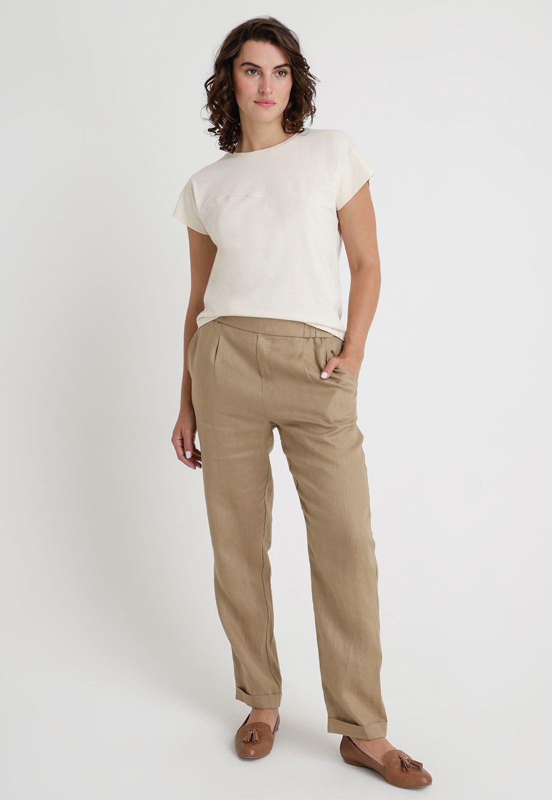 Pantalón De Mujer Modelo Clara Color Taupe-3