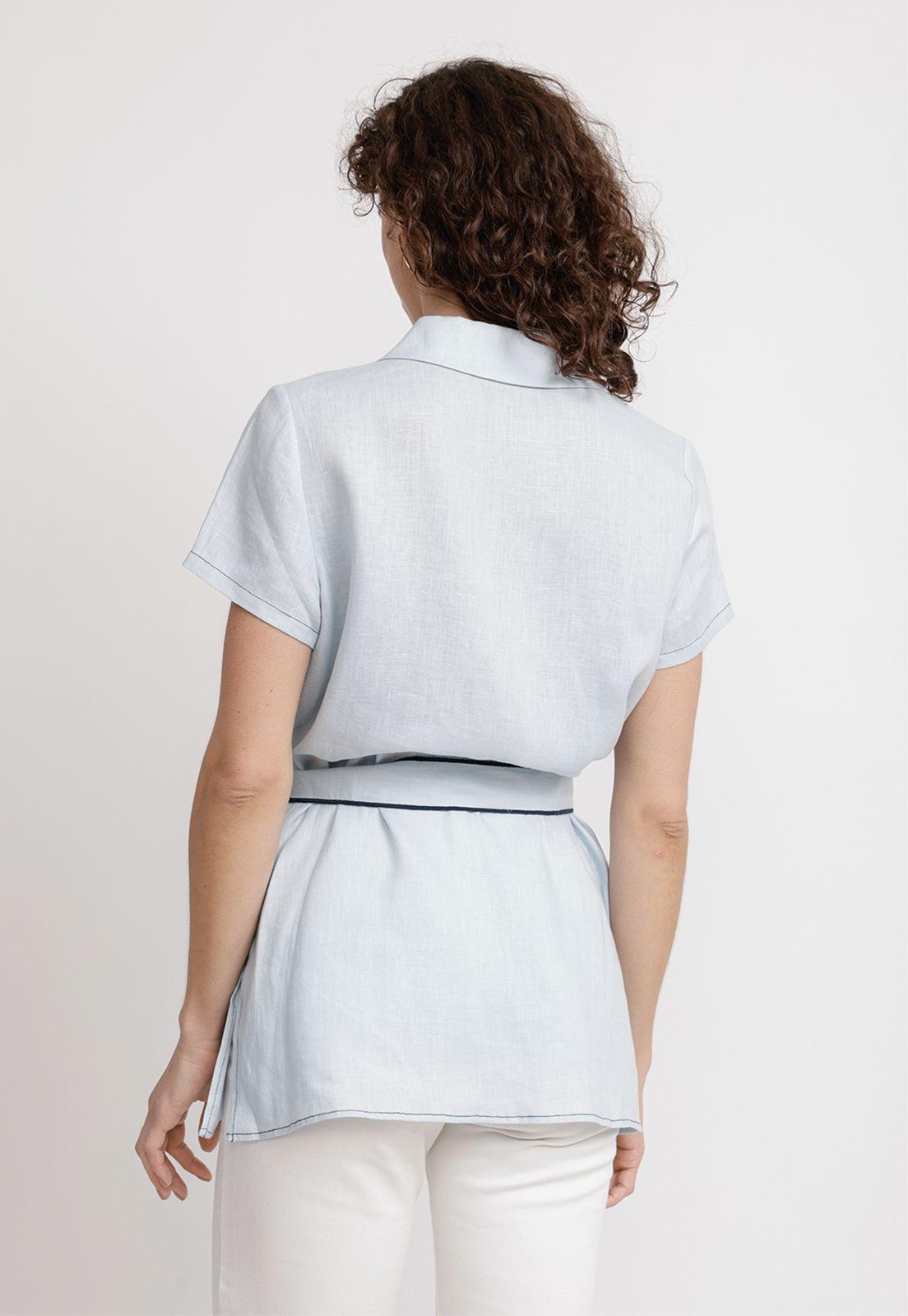 Blusa Mujer Pau Lino Celeste-1