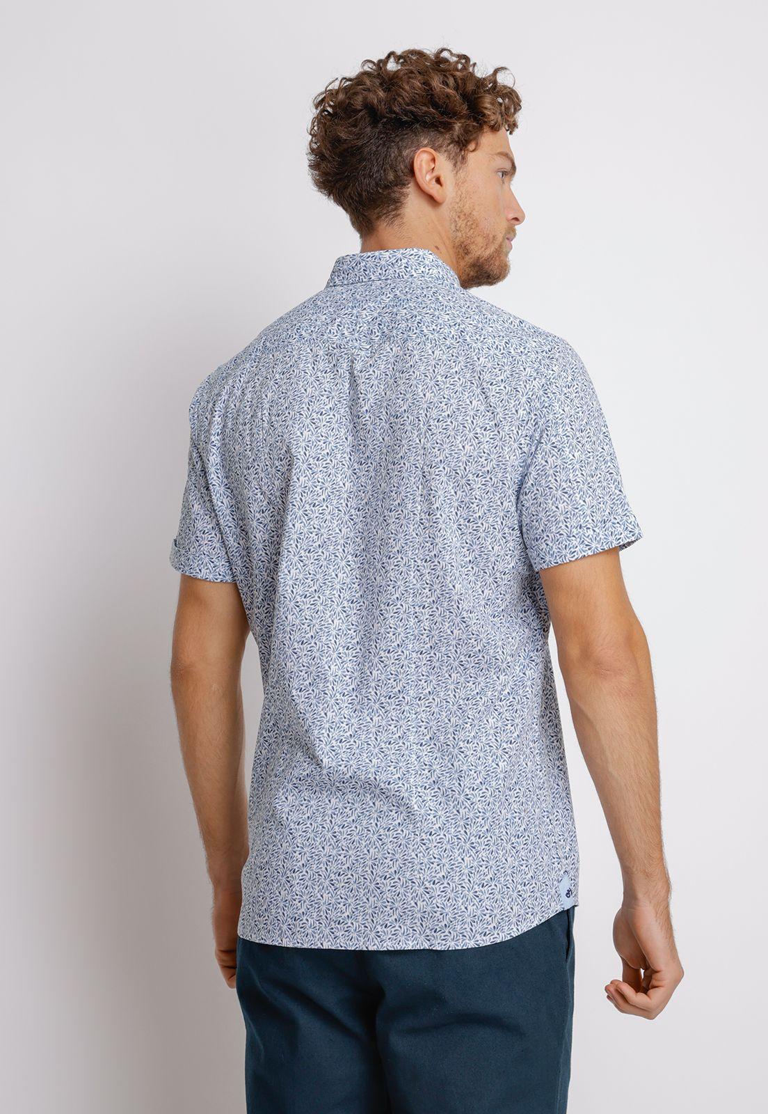Camisa Manga Corta hombre Relaxed fit Bella Algodón Azul-1