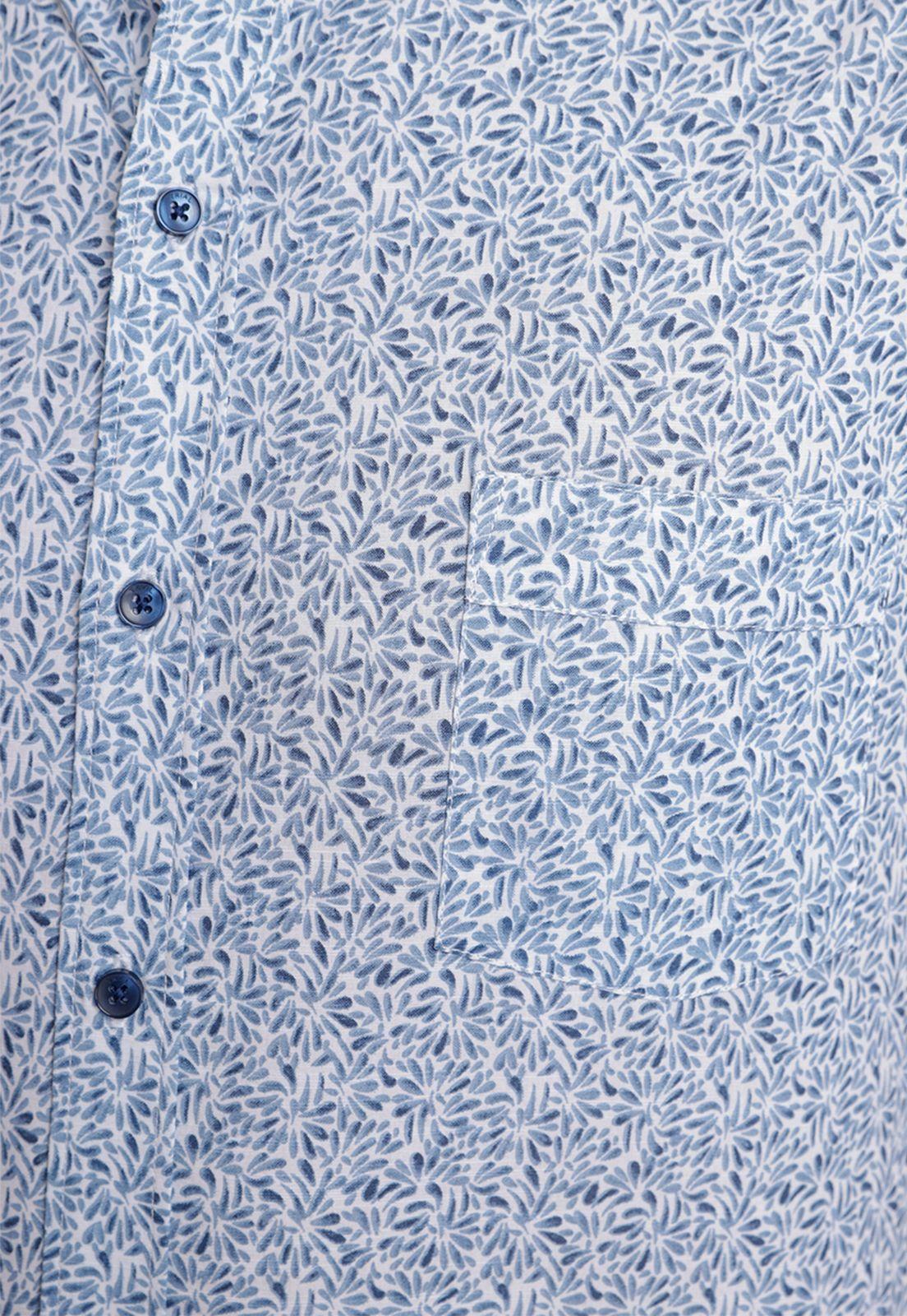 Camisa Manga Corta hombre Relaxed fit Bella Algodón Azul-2