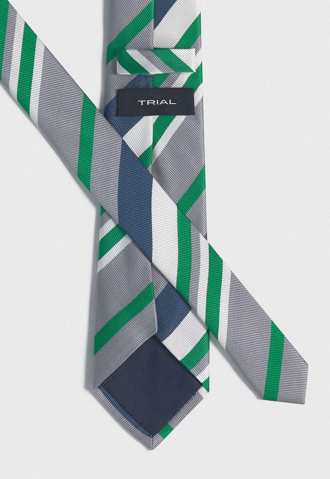 Corbata Formal Hombre Seda Rayas Executive Verde-2