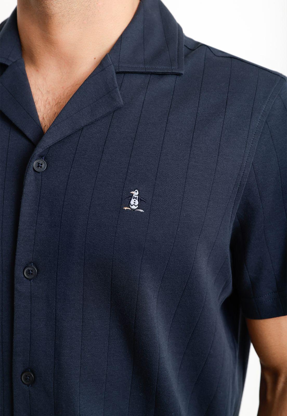 Camisa Hombre Manga Corta Azul Marino-2