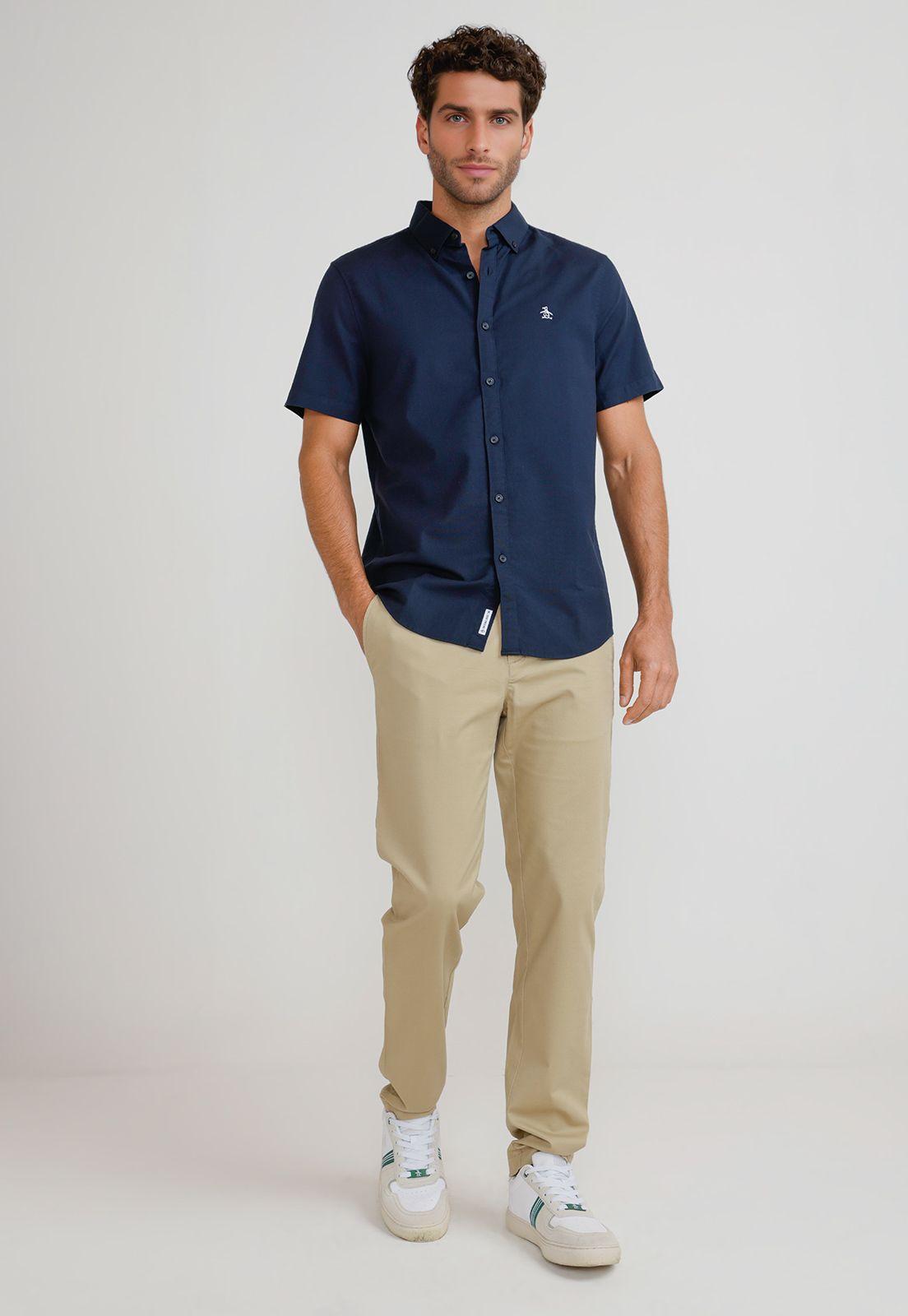 Camisa Hombre Manga Corta Navy OPWB0037-3