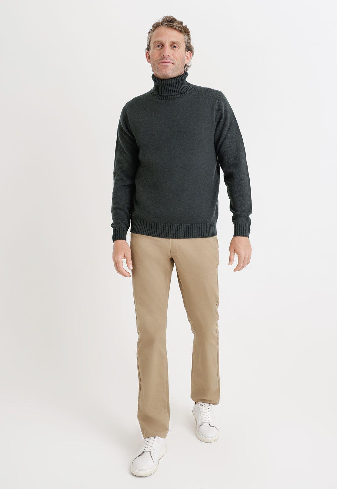 Sweater hombre cuello alto verde-3