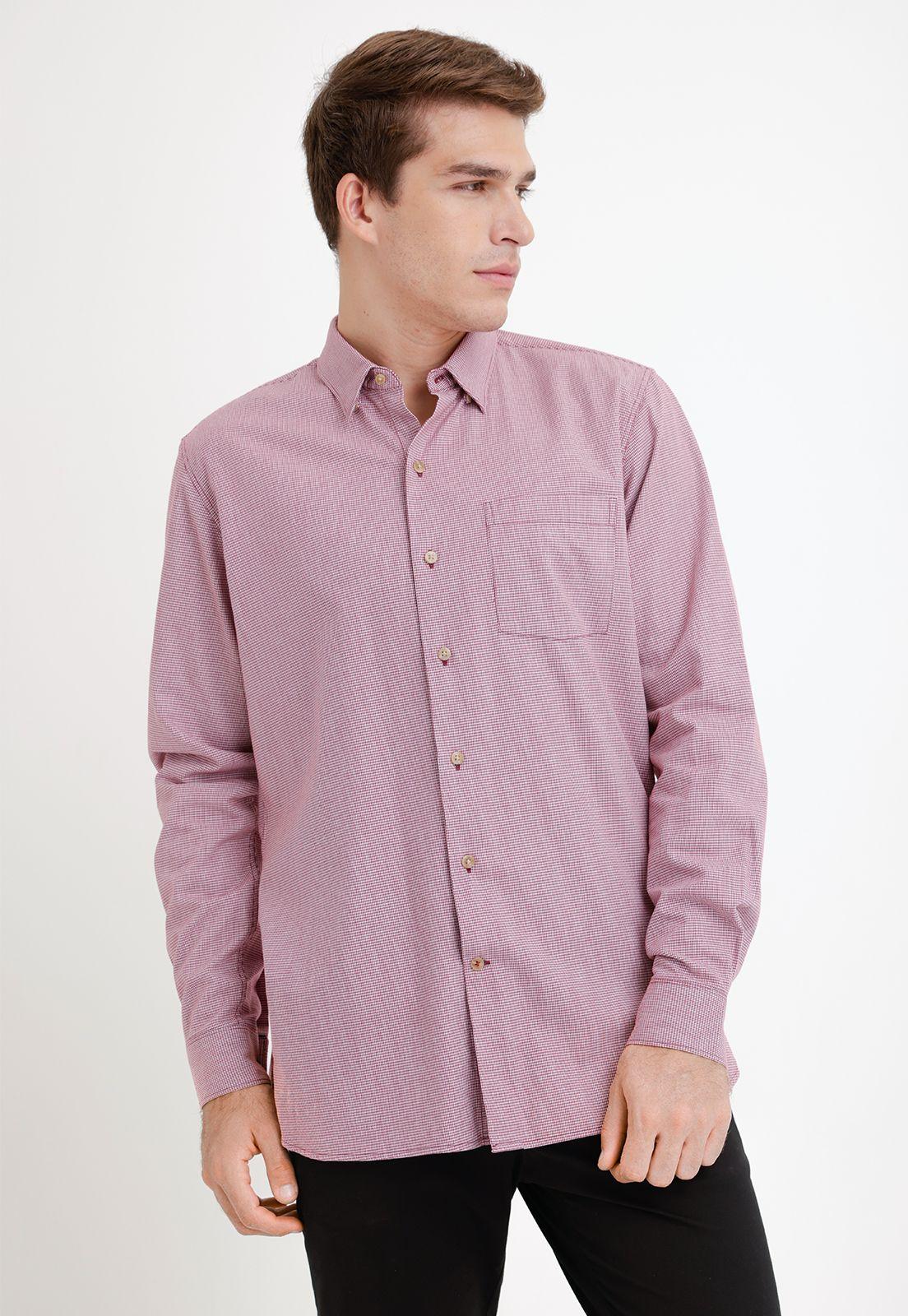 Camisa Hombre Algodón Diseño Slim Ben Rojo-0