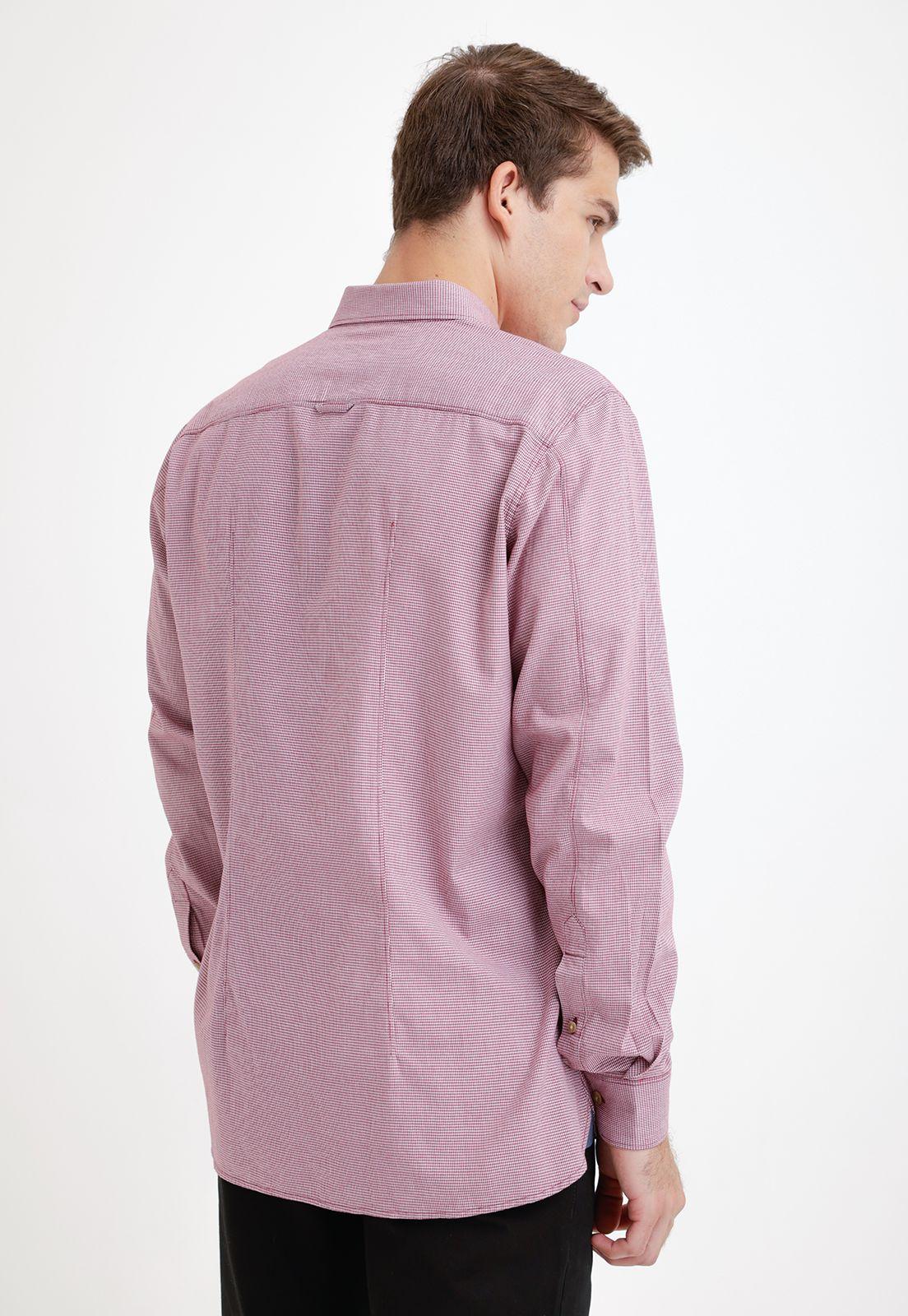 Camisa Hombre Algodón Diseño Slim Ben Rojo-1