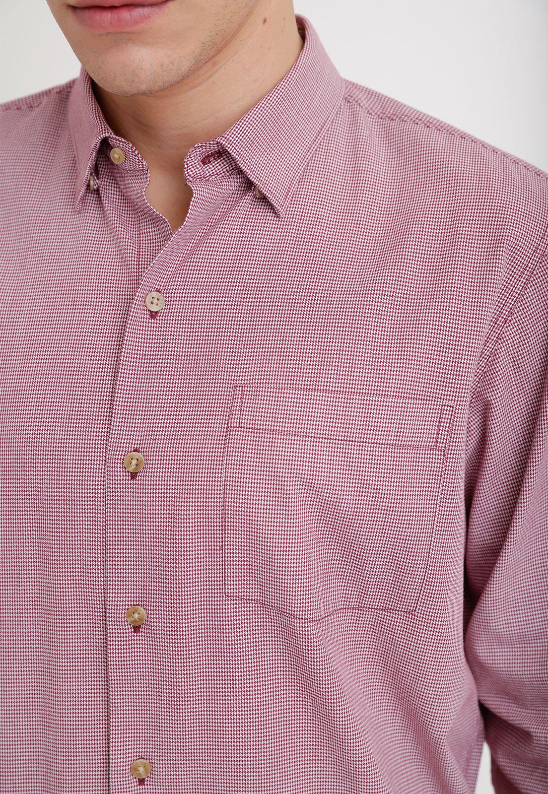 Camisa Hombre Algodón Diseño Slim Ben Rojo-2
