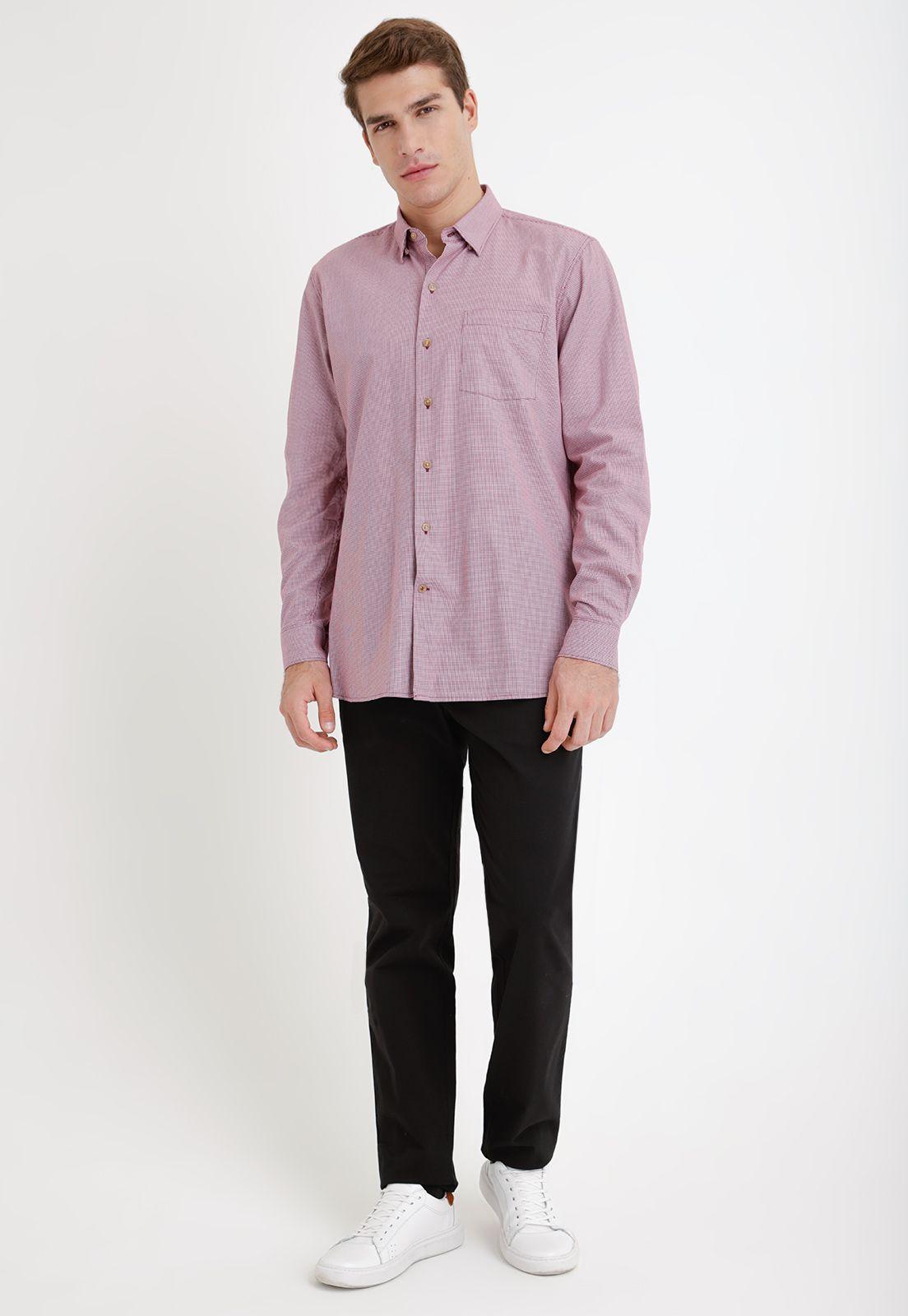 Camisa Hombre Algodón Diseño Slim Ben Rojo-3
