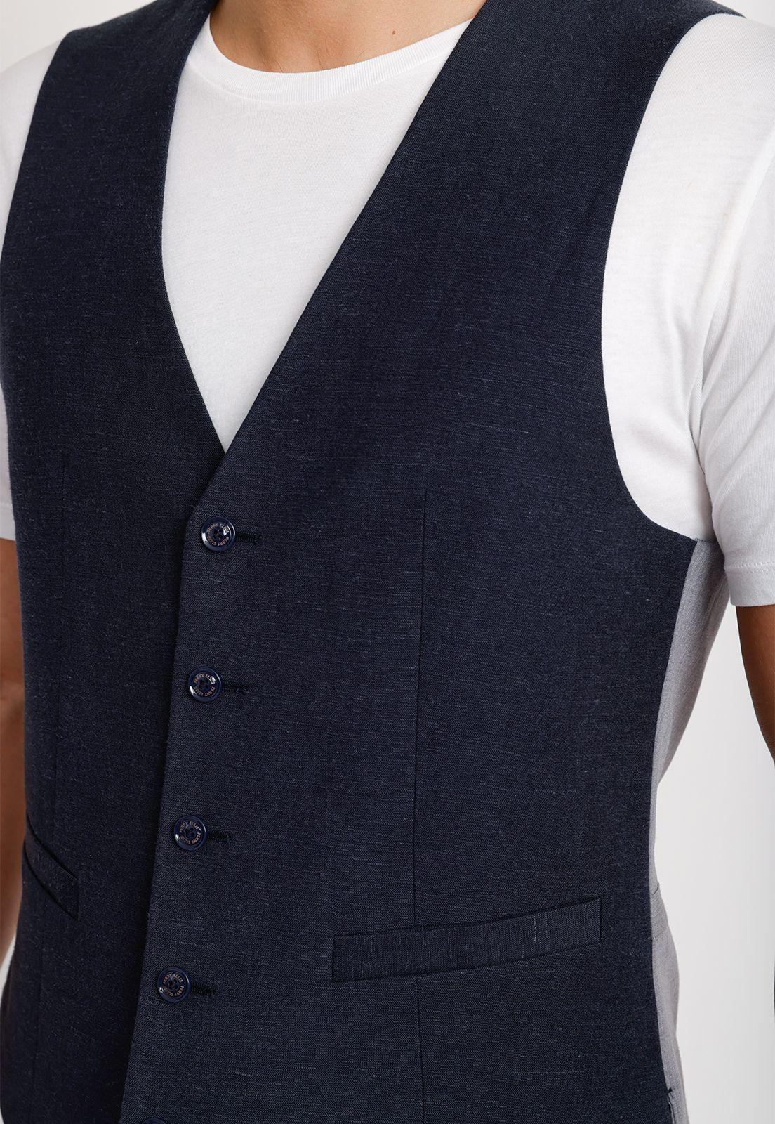 Gilet Hombre Lino Navy-2