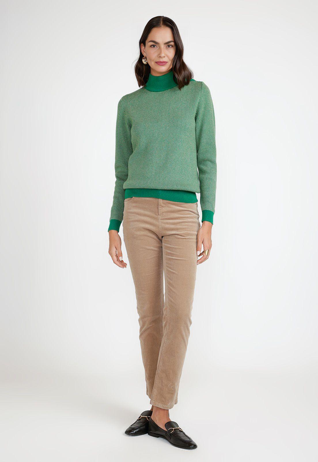 Sweater Mujer Algodón Verde-3