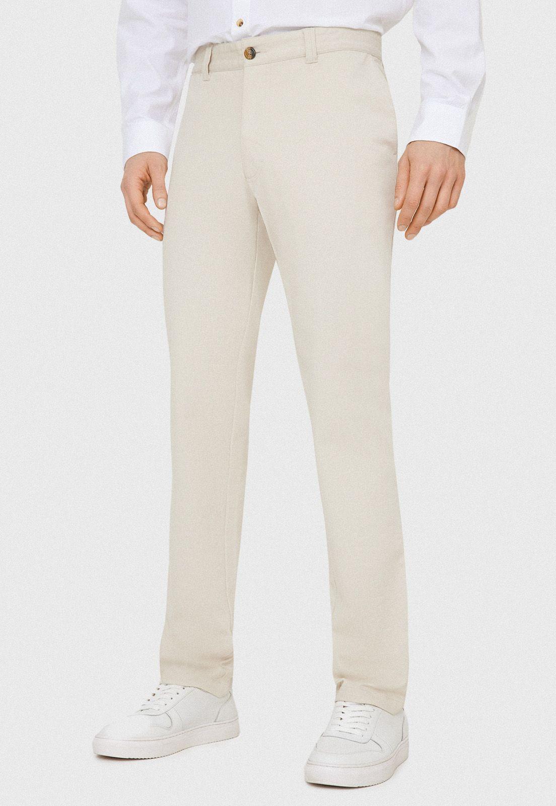 Pantalón hombre Slim Fit Vulcan Algodón Beige-0