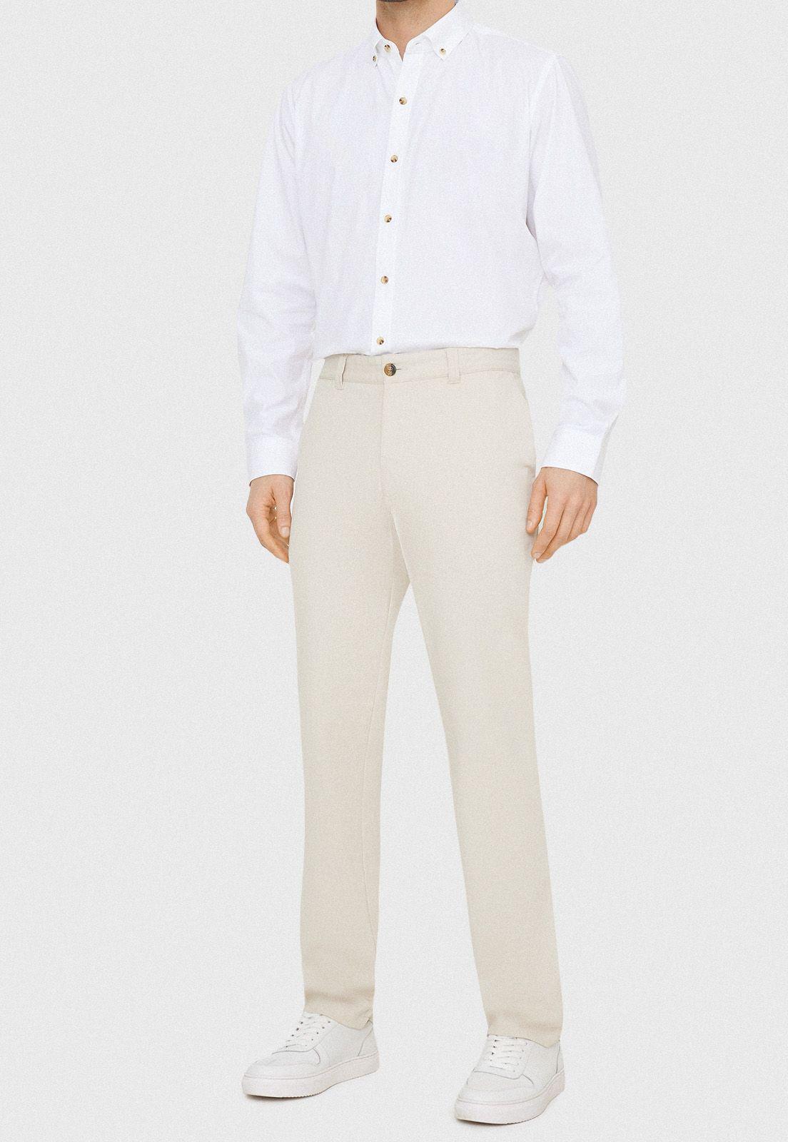 Pantalón hombre Slim Fit Vulcan Algodón Beige-3
