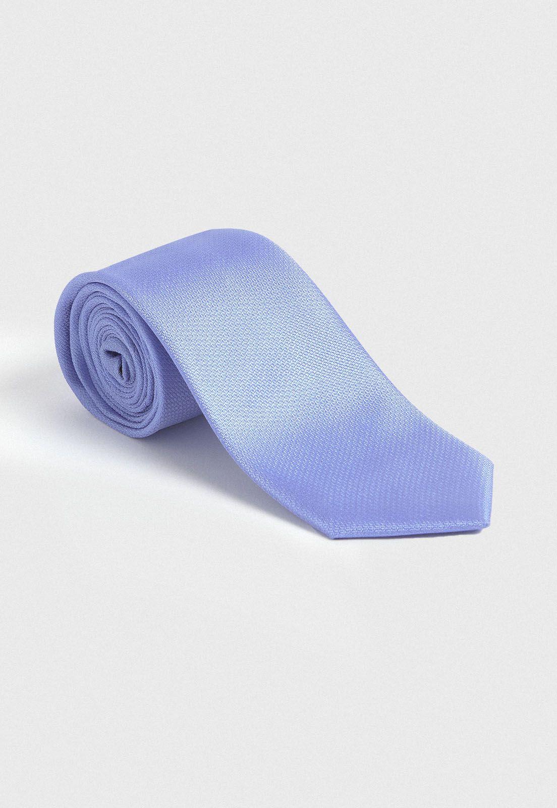 Corbata Formal Hombre Seda Diseño Travel Celeste-2