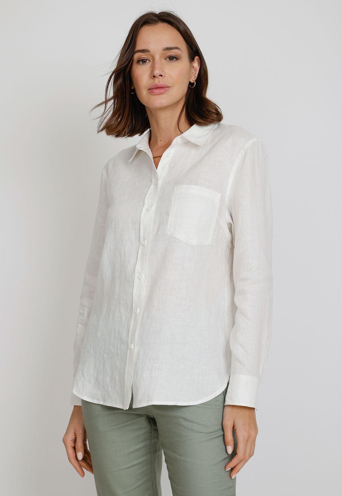 Blusa De Lino Cea Blanco-0