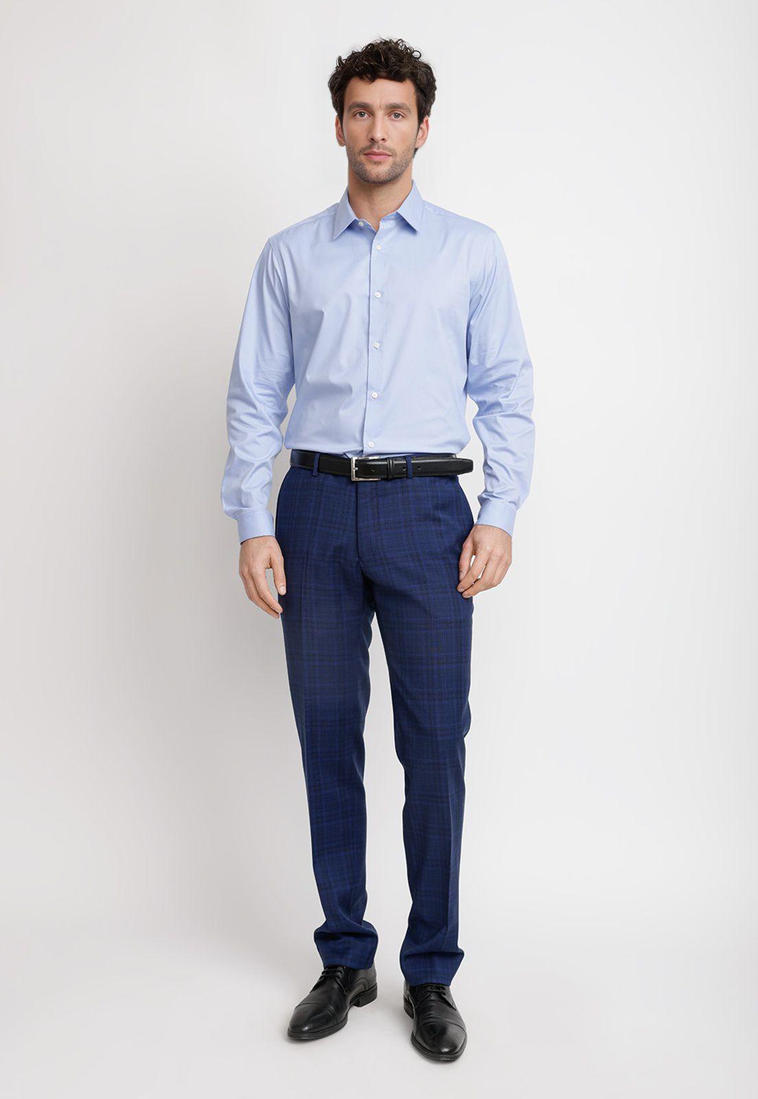 Camisa Hombre Formal Graduación Celeste-3