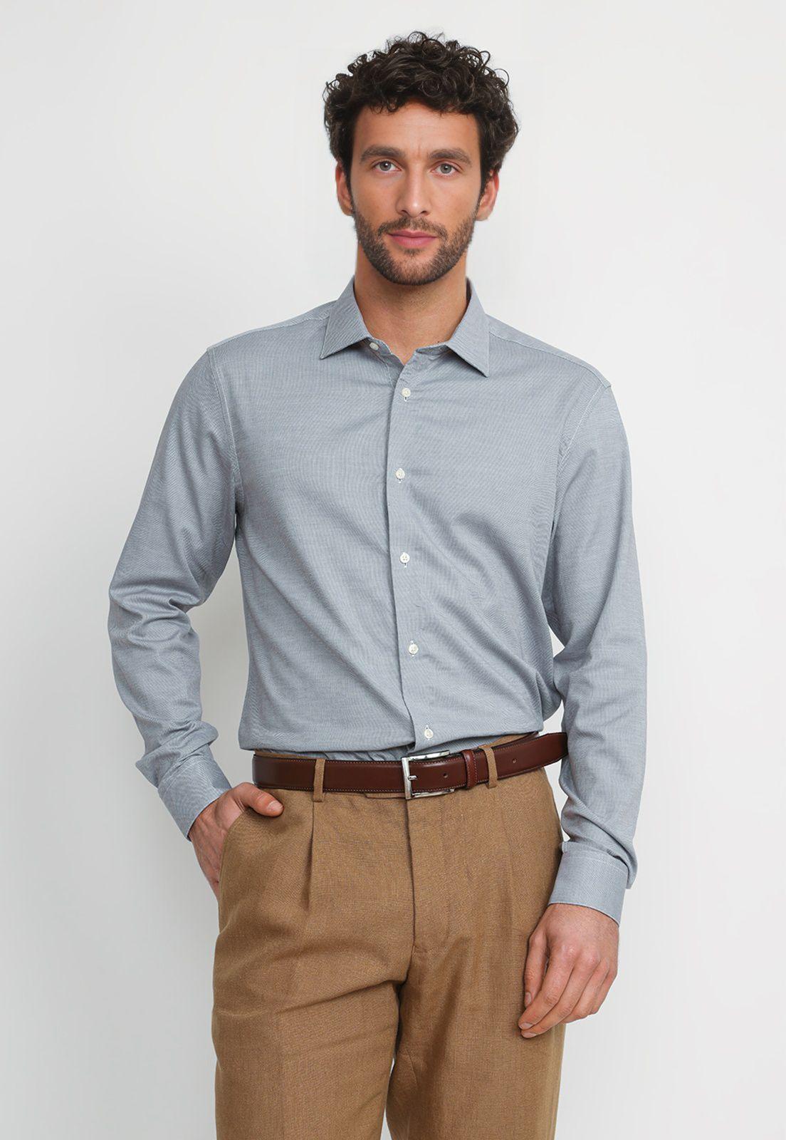 Camisa Hombre Formal Algodón Dynamic Gris-0