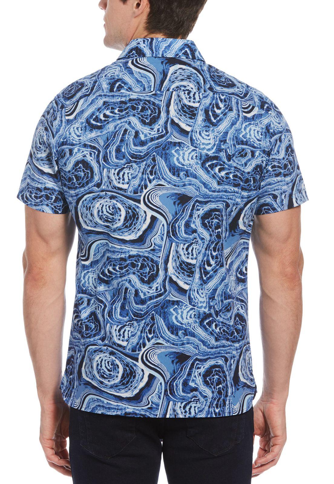 Camisa Azul Estampada-1
