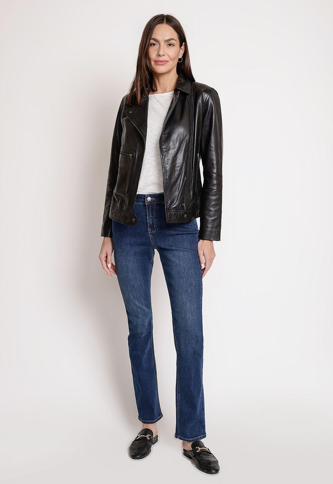 Chaqueta De Cuero De Mujer Modelo Elisea Color Negro-3