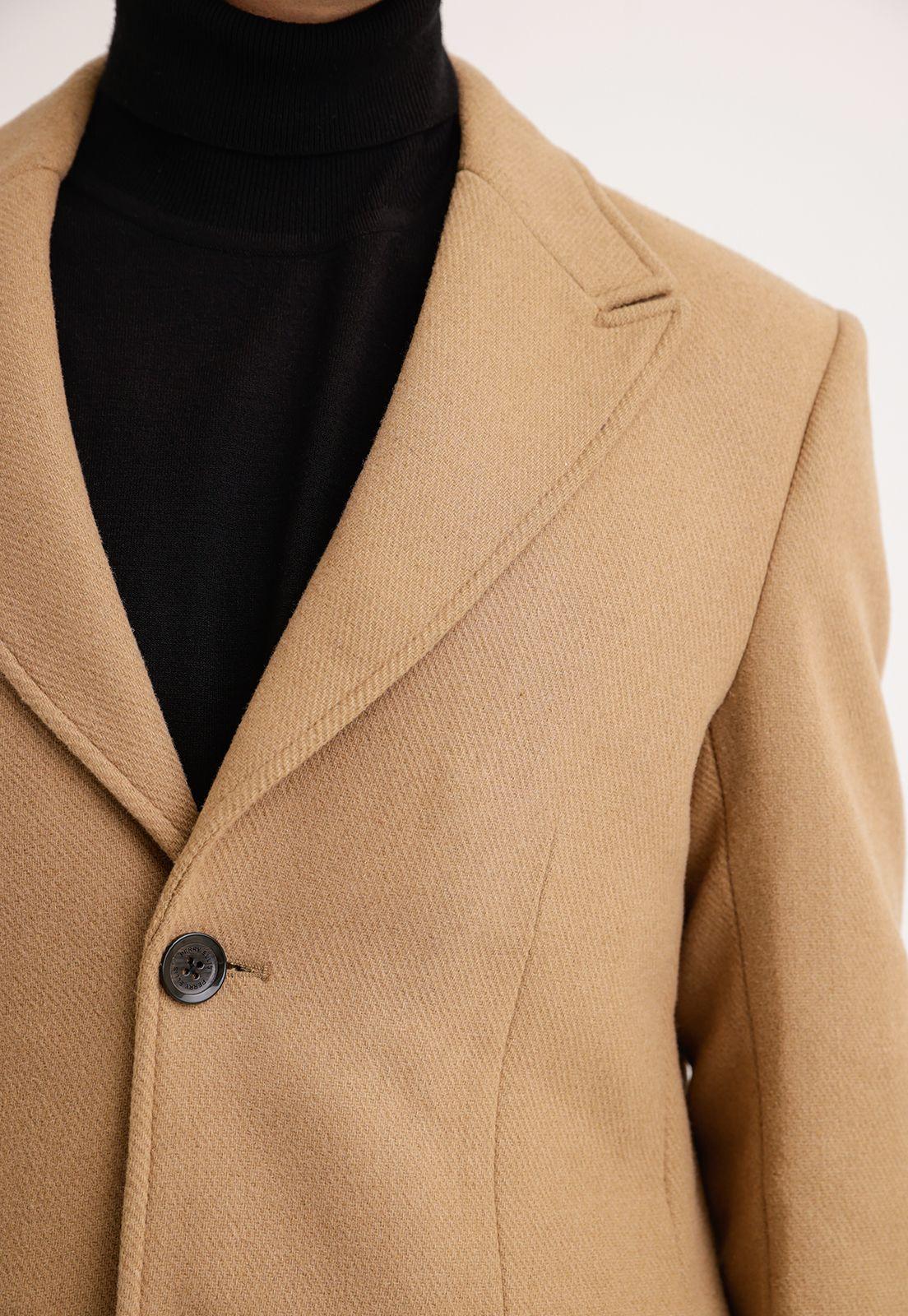 Abrigo Hombre Lana Twill Camel-2