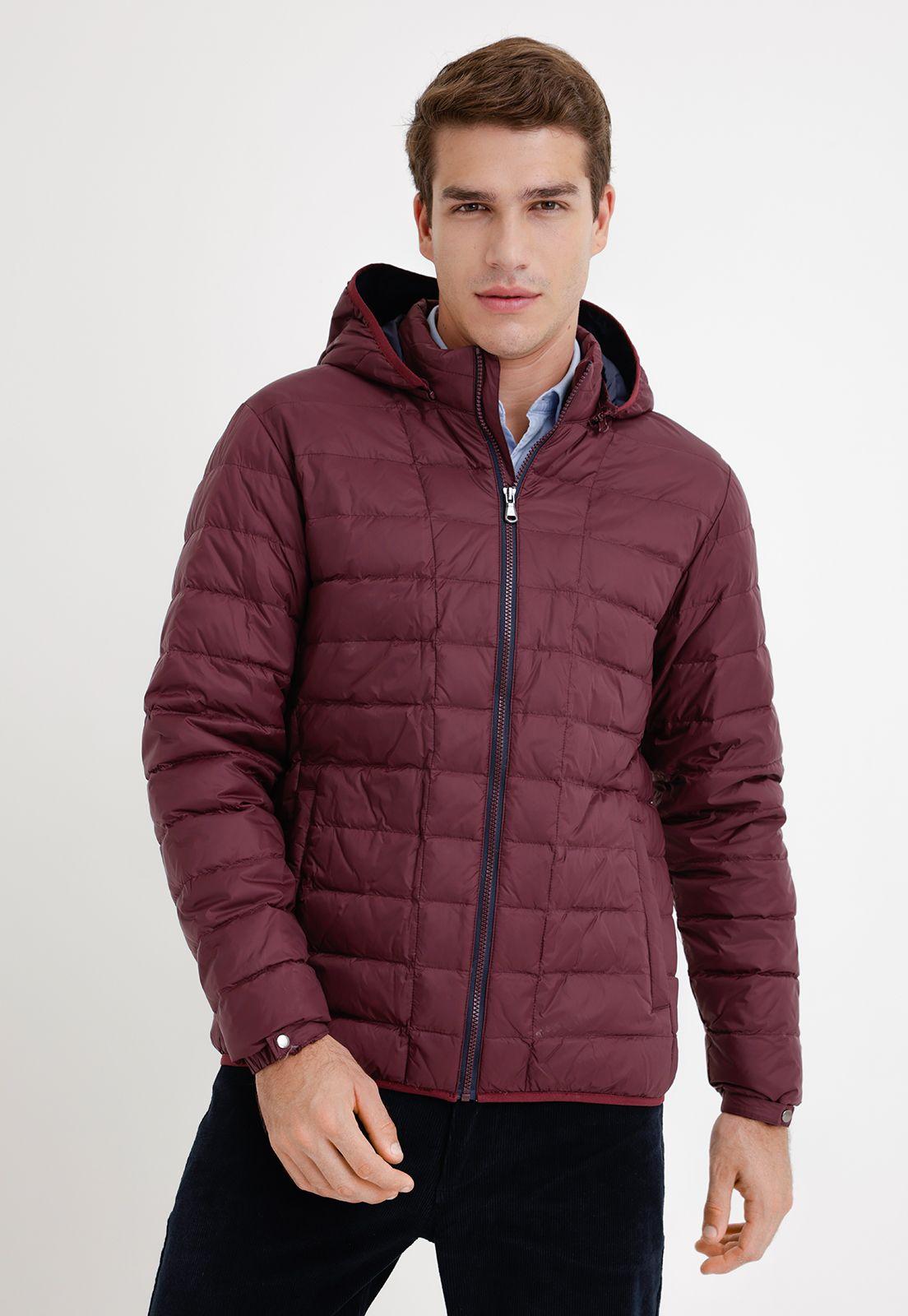 Parka hombre acolchada pluma burdeo-0