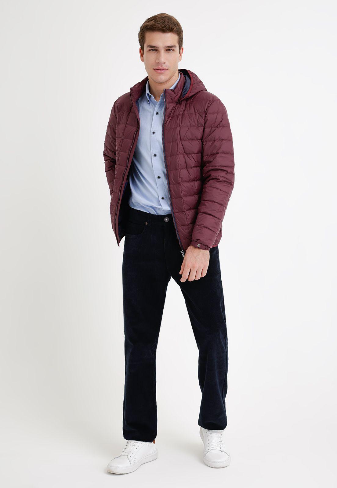 Parka hombre acolchada pluma burdeo-3