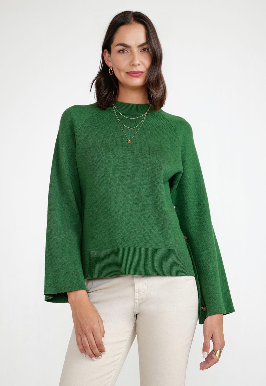 Sweater Algodón Mujer Verde-0