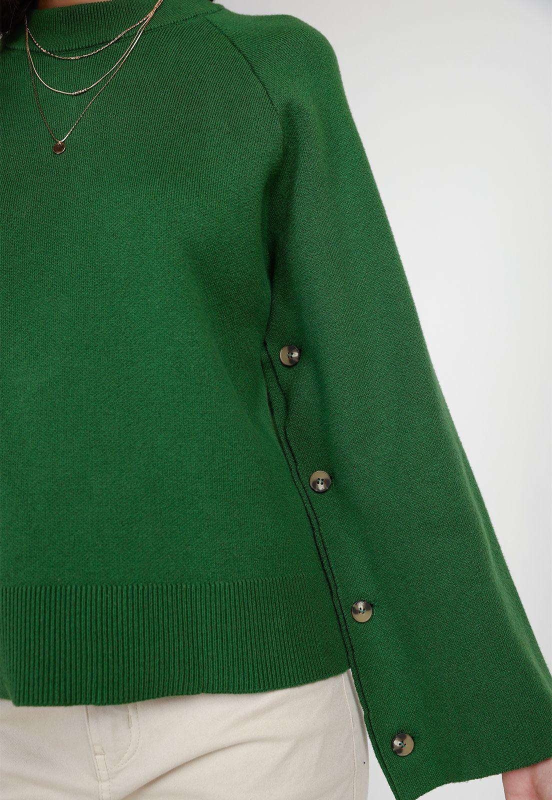 Sweater Algodón Mujer Verde-2