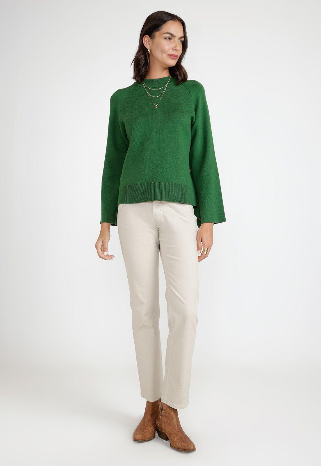 Sweater Algodón Mujer Verde-3