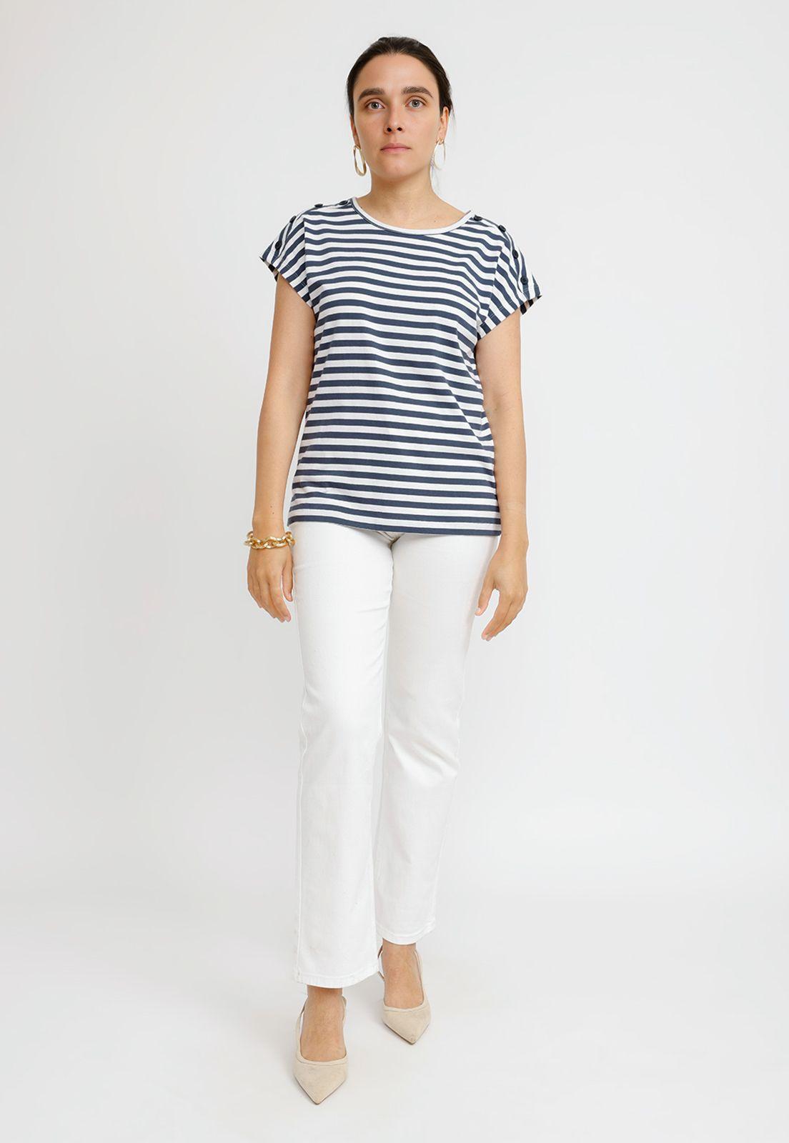 Polera Mujer Bilbao Algodón Peruano Marino-3