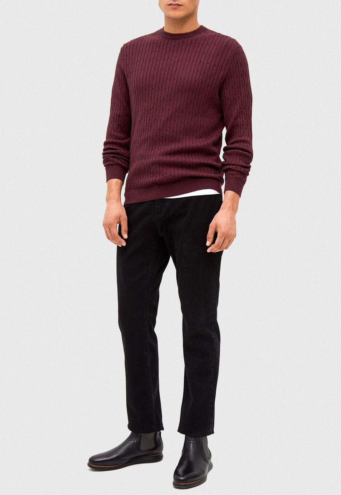Sweater Round Neck Burdeo-3