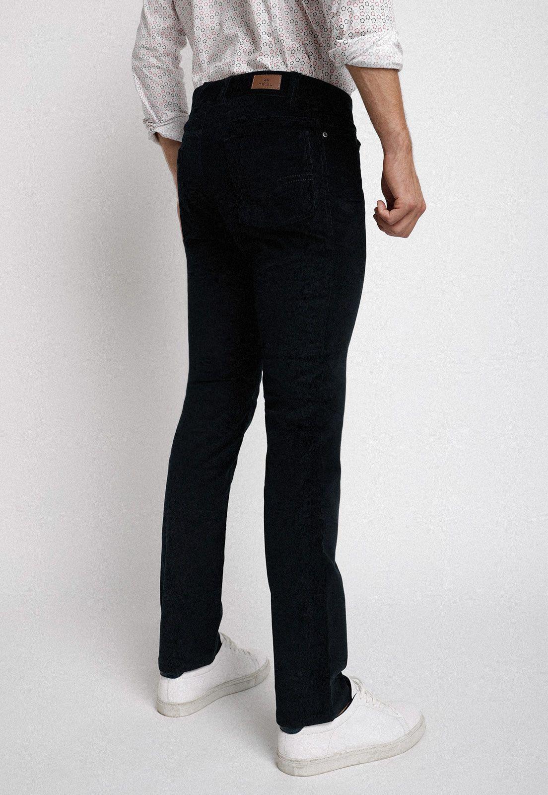 Pantalón cinco bolsillos de cotelé negro-1