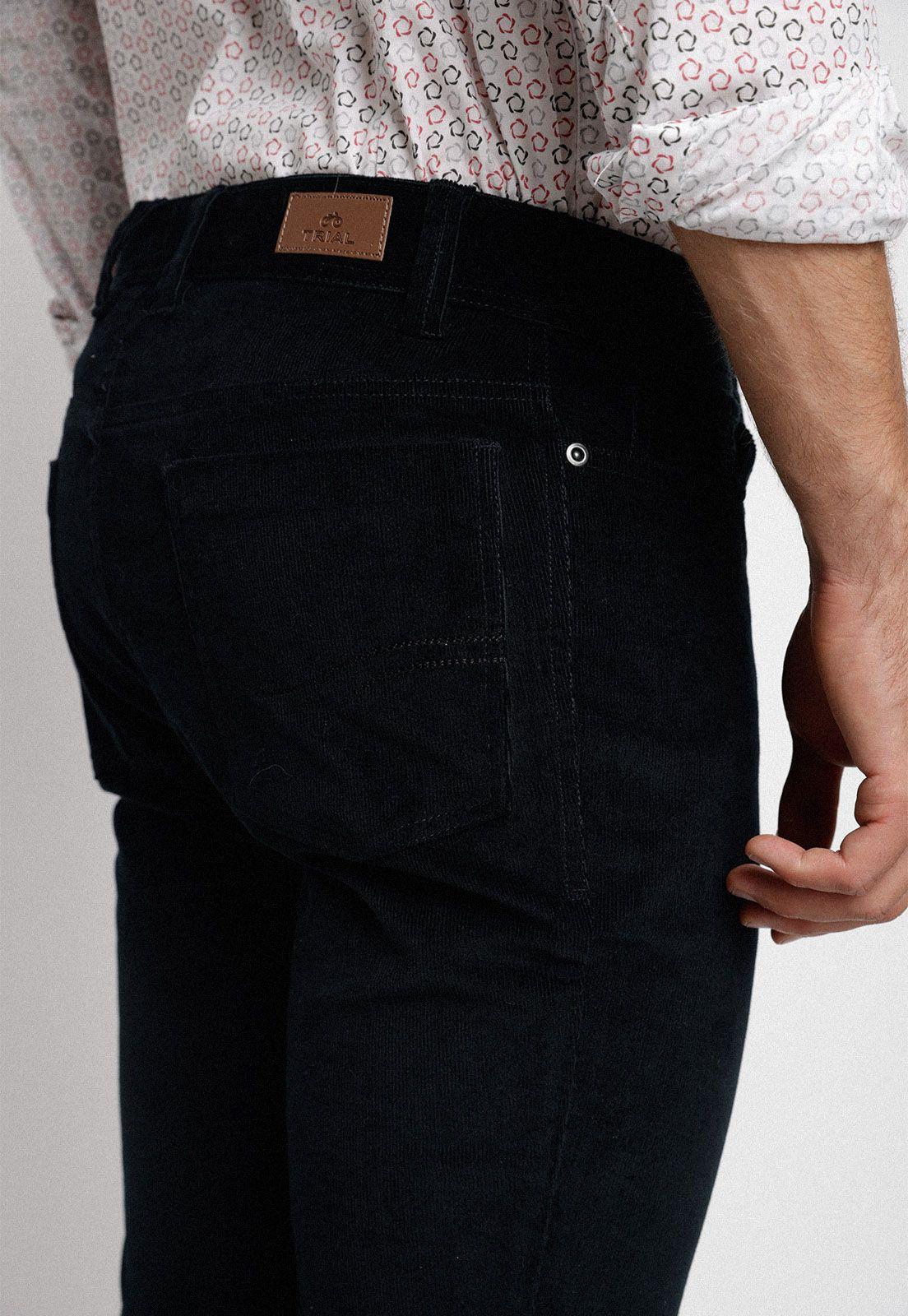 Pantalón cinco bolsillos de cotelé negro-2