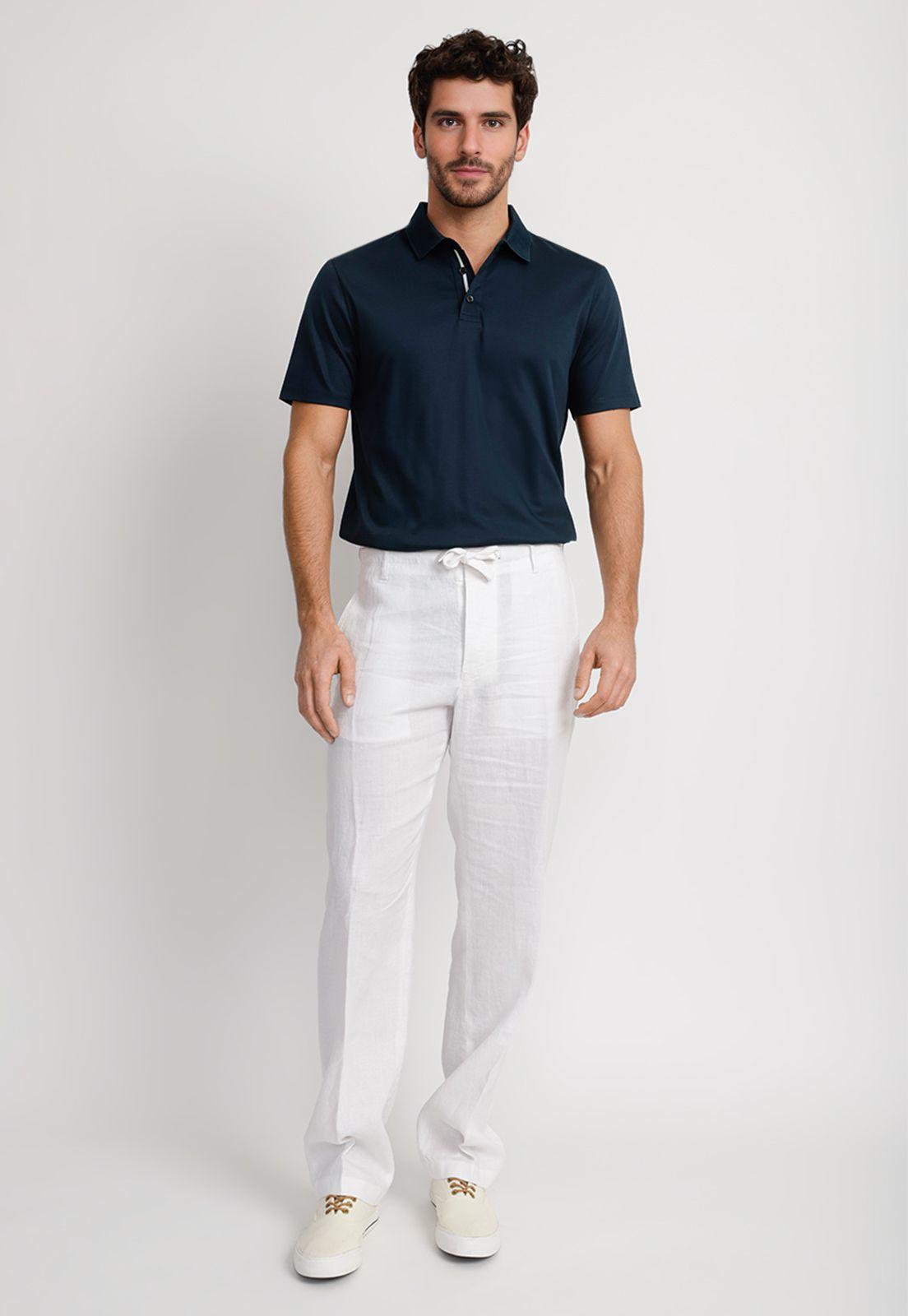 Pantalón Lino Blanco 4AHB3305-3