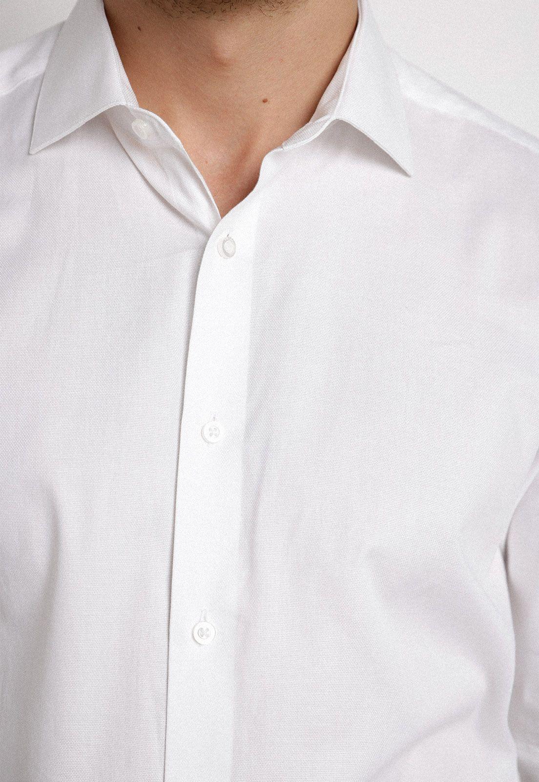 Camisa Formal Hombre Slim Fit Classic B Algodón Blanco-2
