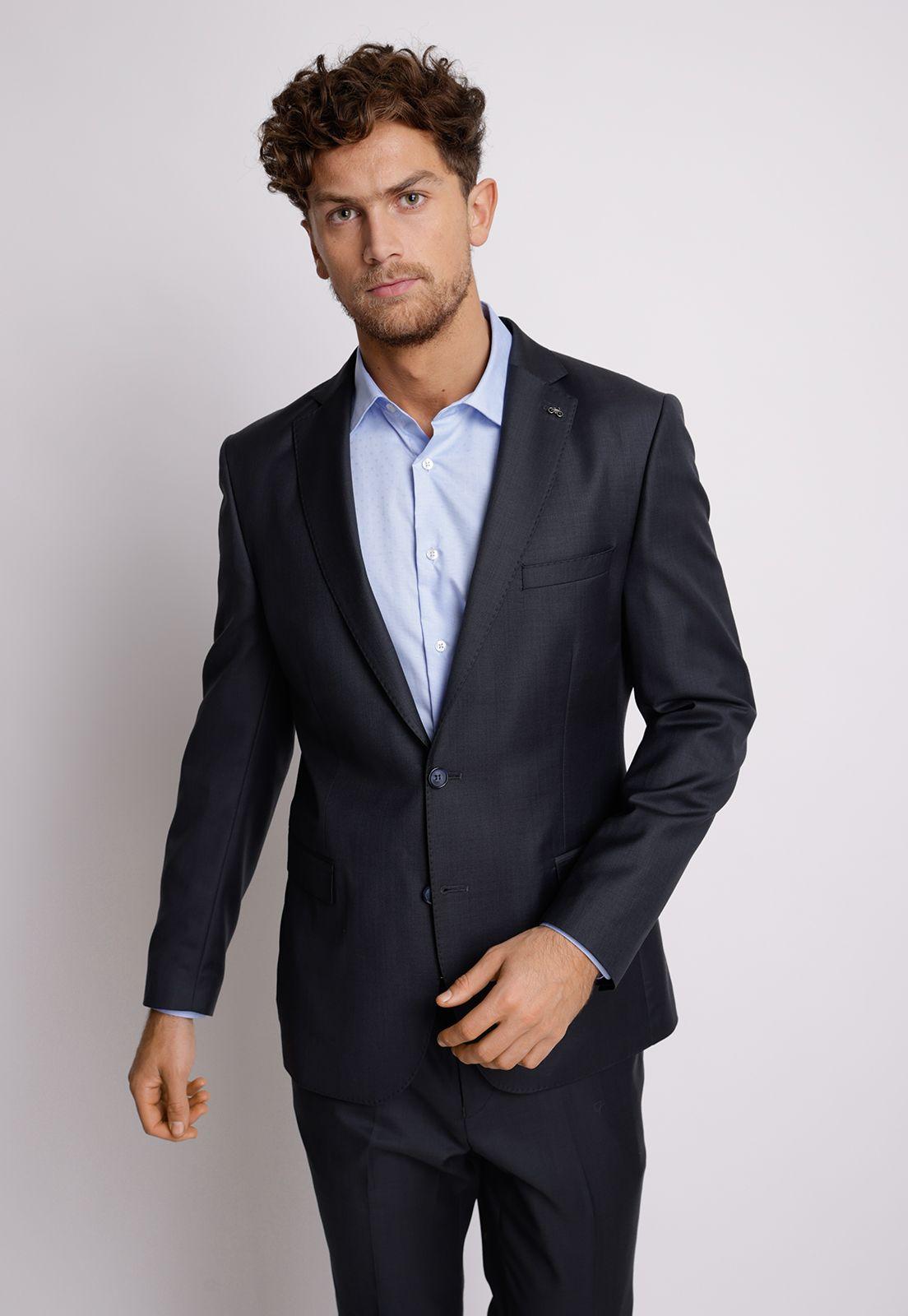 Traje hombre Formal Slim Fit Vercelli Lana Azul marino-3