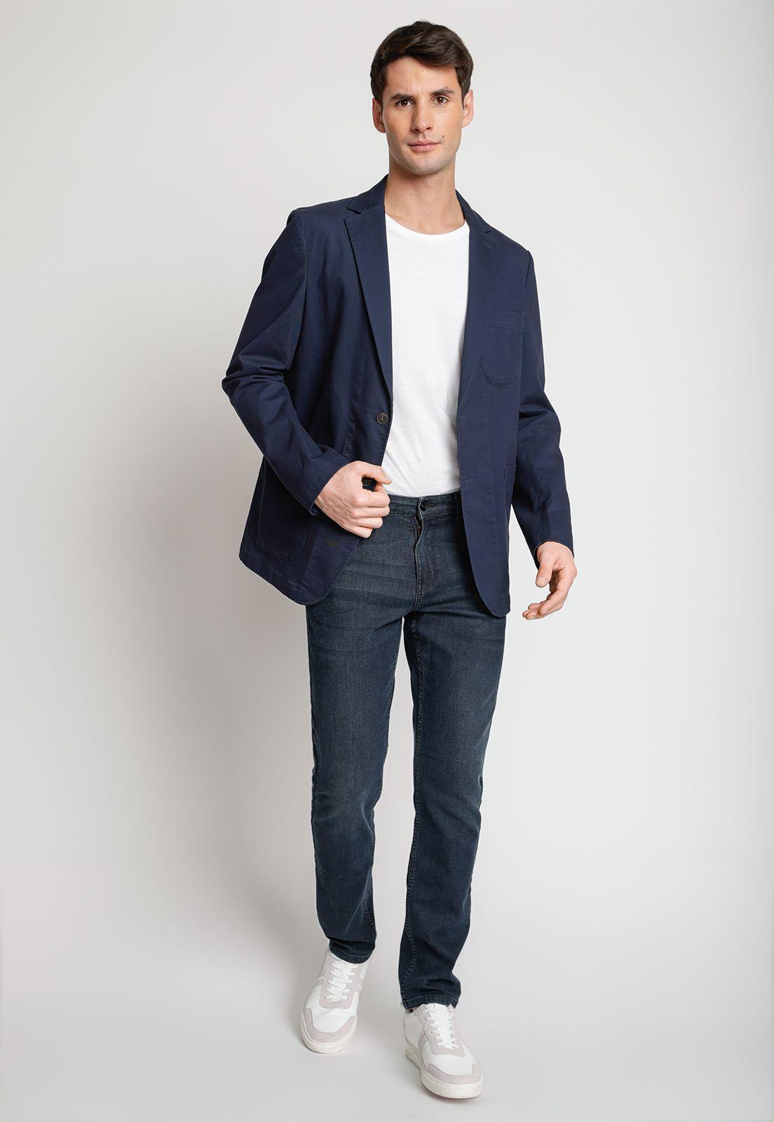 Chaqueta Hombre Casual Algodón Stretch Navy-3