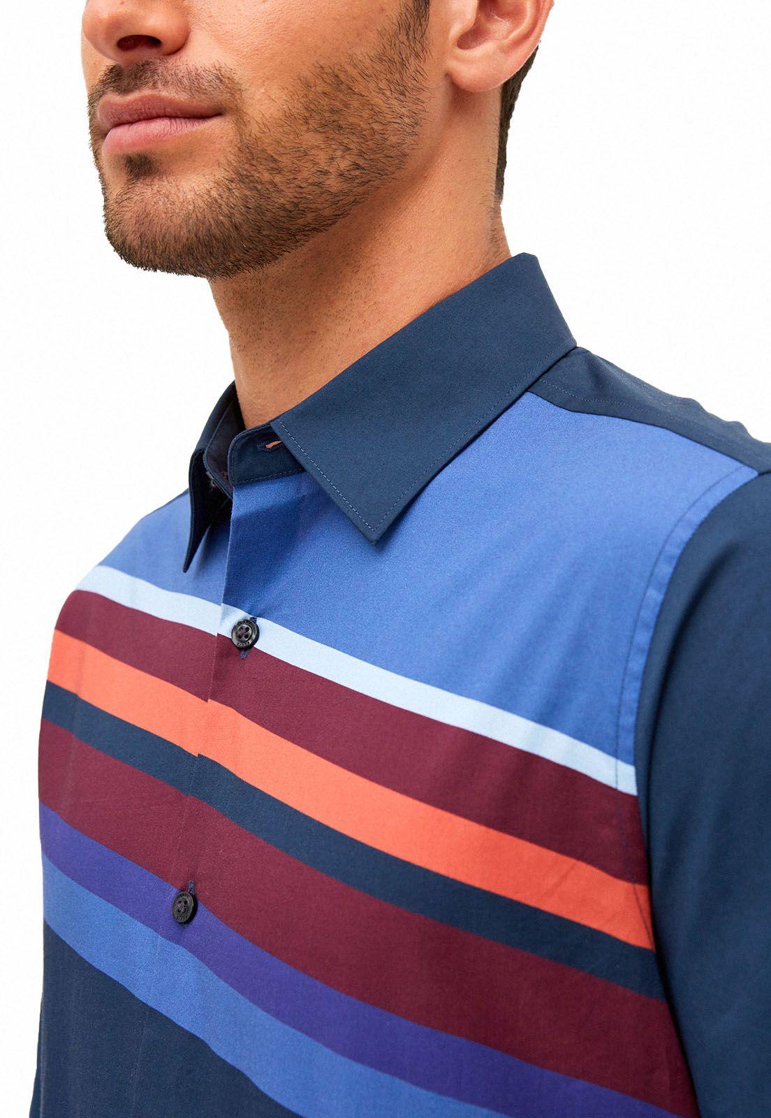 Camisa Estampada Rayas Navy-2