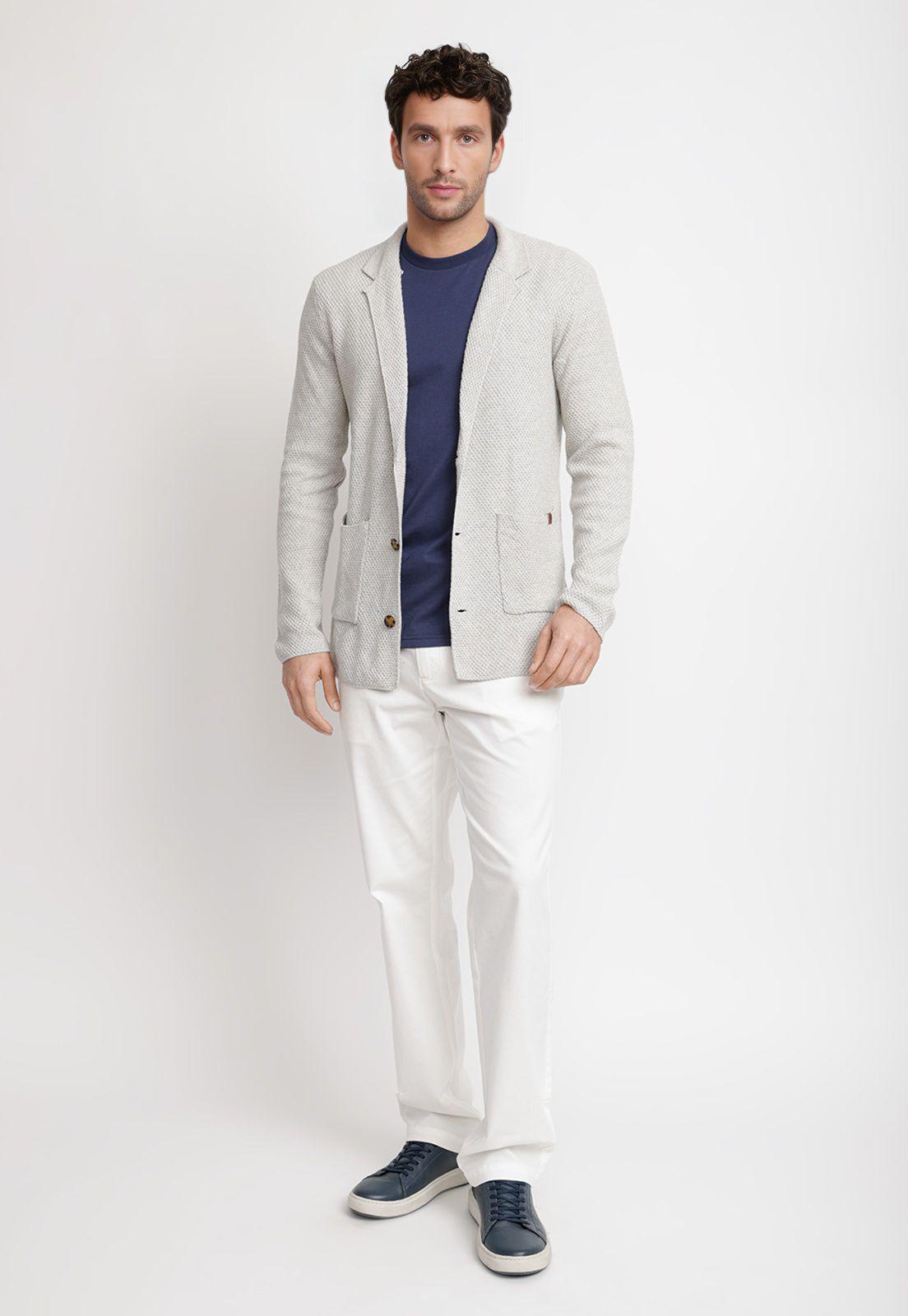 Cardigan 3 Botones Algodón Paulo Beige-3