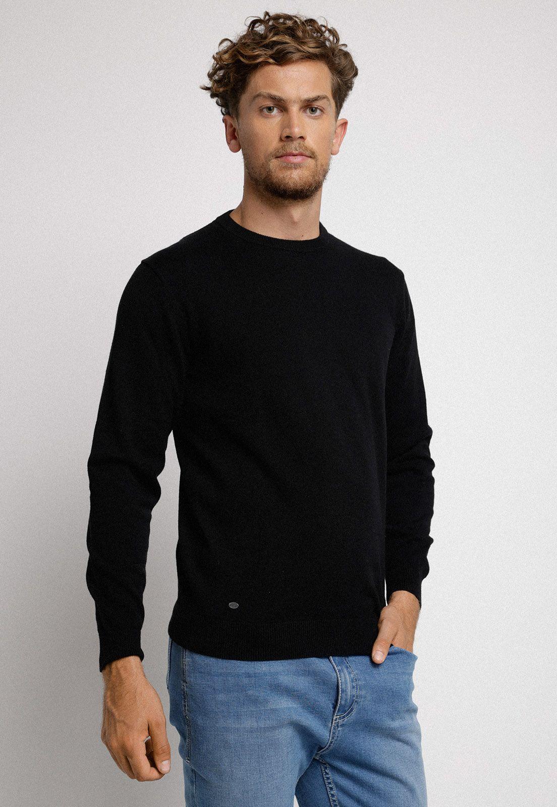 Sweater  hombre Slim Fit Phelps Algodón Negro-0
