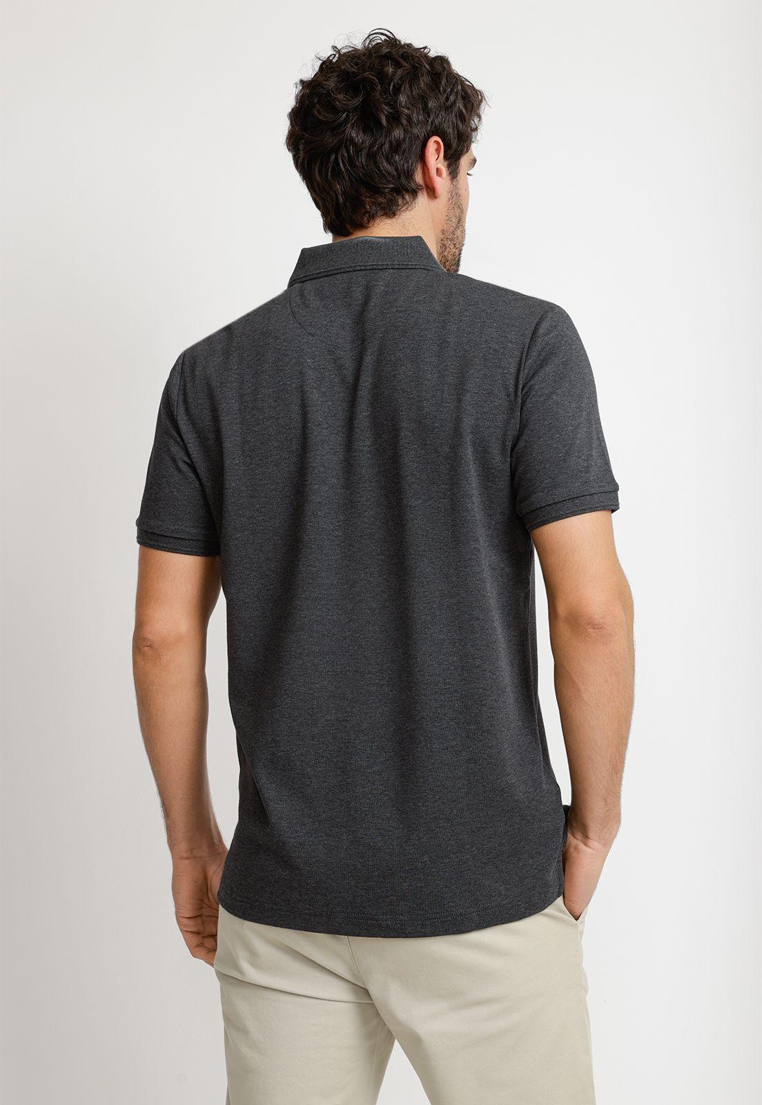 Polera Hombre Polo Manga Corta Gris Melange-1