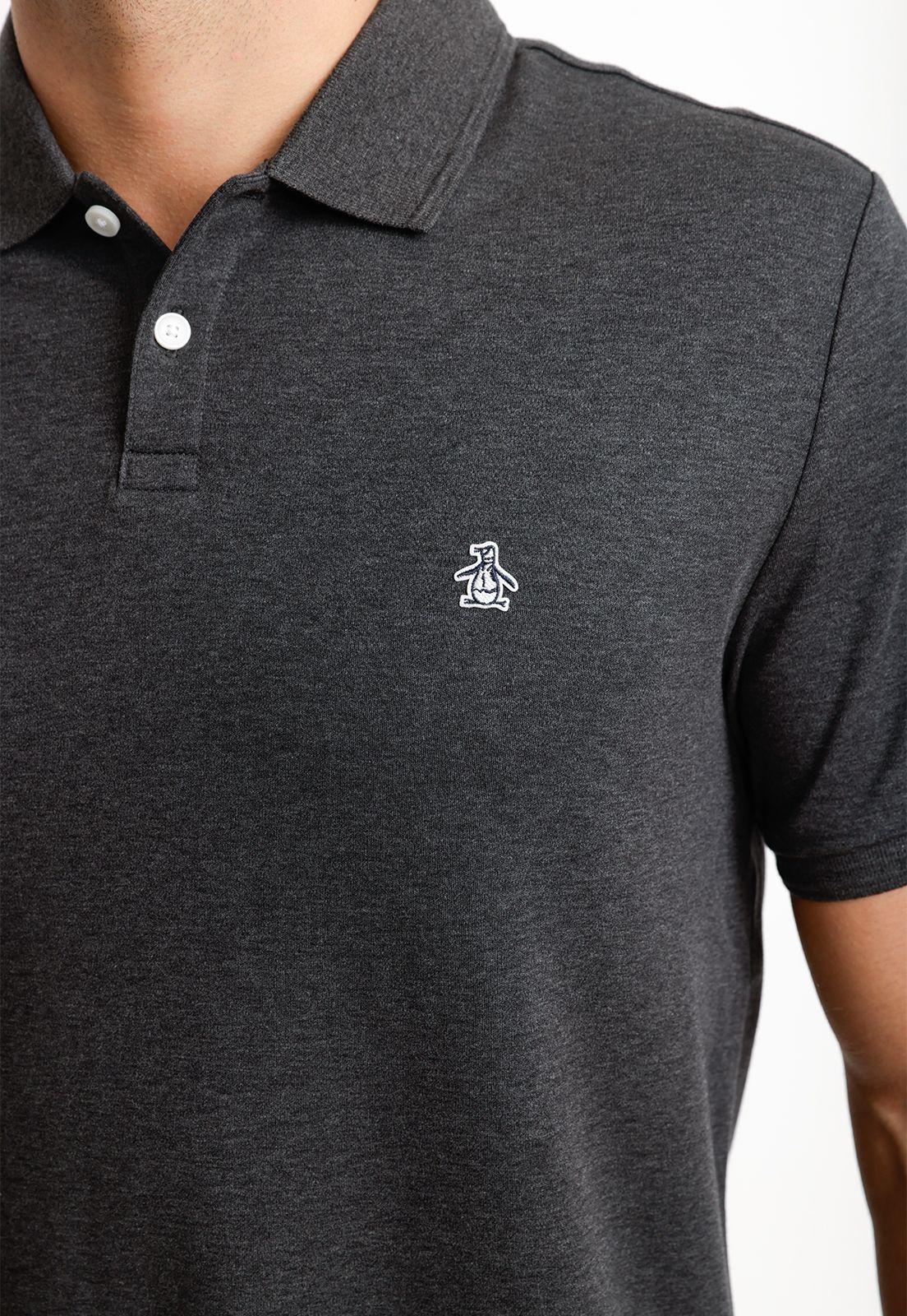 Polera Hombre Polo Manga Corta Gris Melange-2