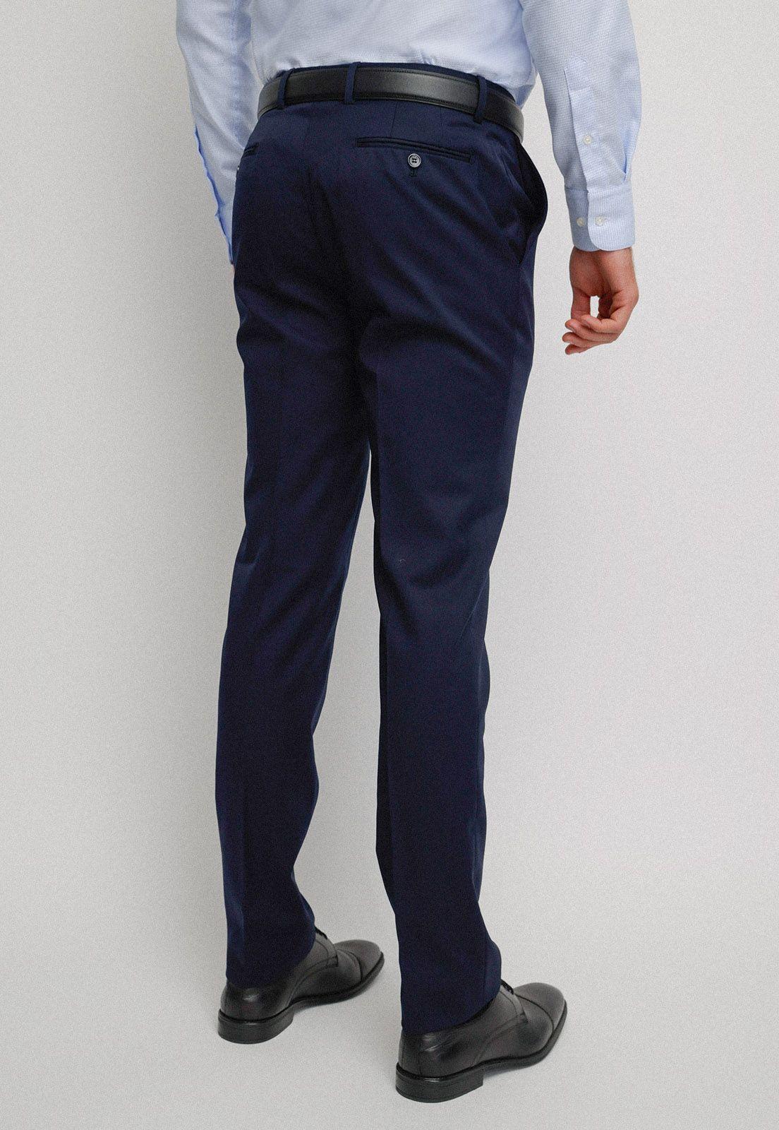Pantalón hombre Formal Slim Fit Business Lana Azul marino -1