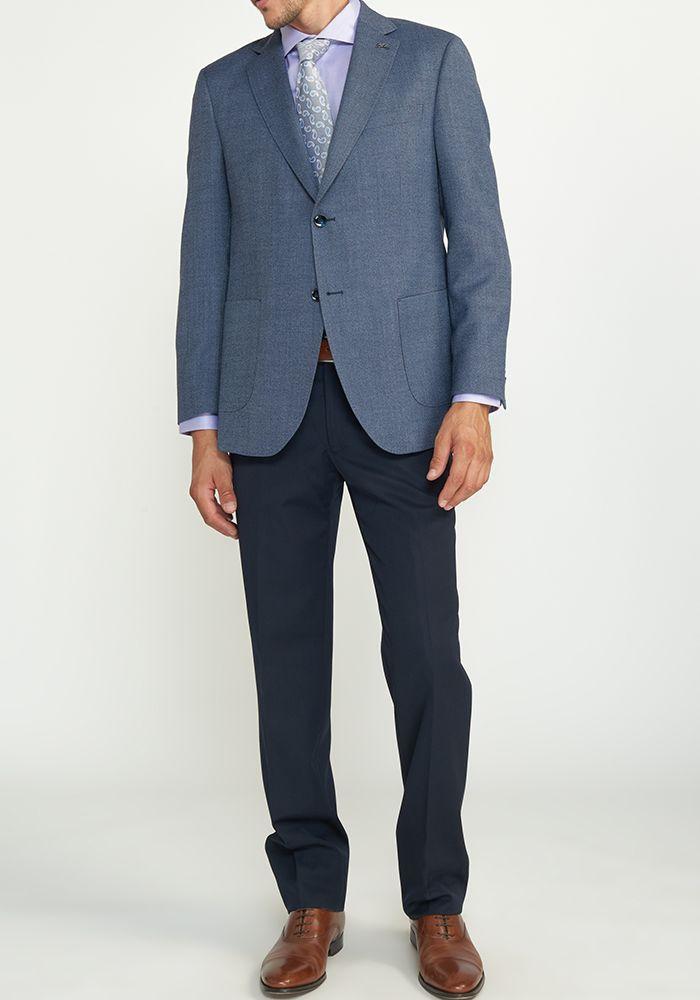 Pantalón hombre Formal Slim Fit Business Lana Azul marino -7