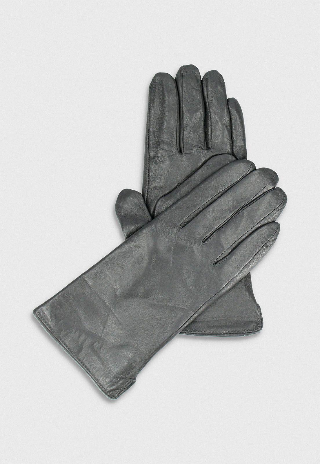 Guantes De Cuero Gris-0