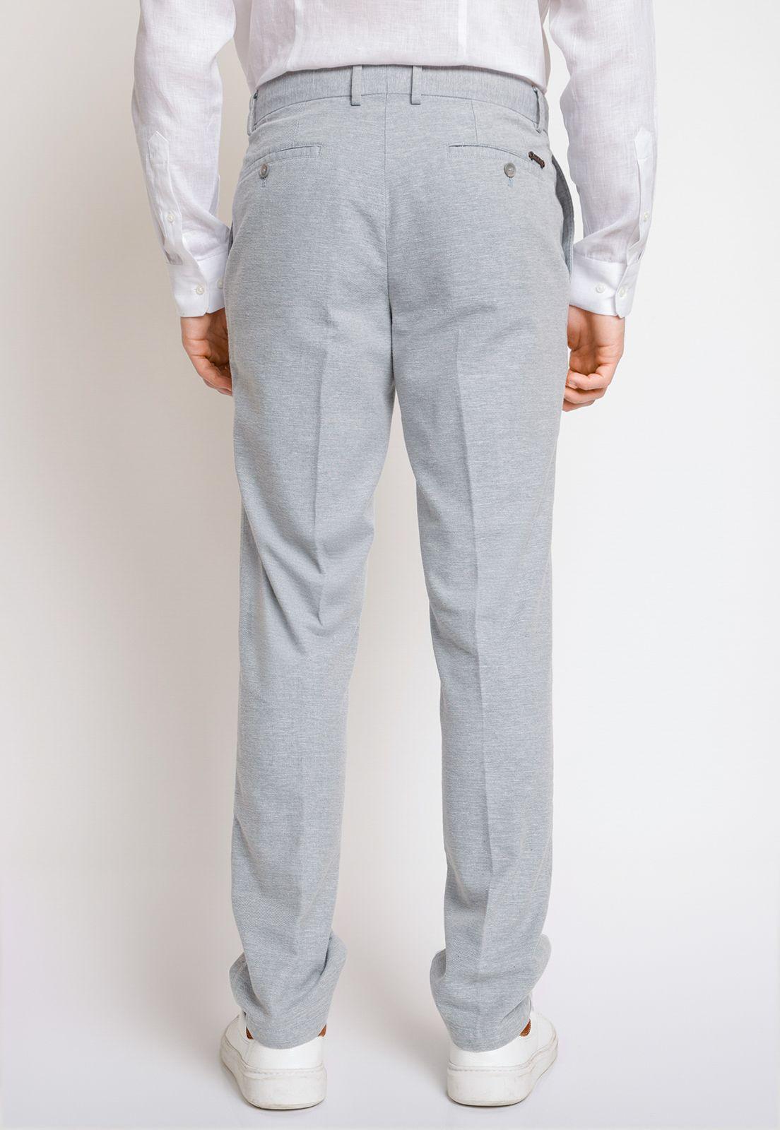 Pantalón Hombre Mezcla Algodón Lino Liso Slim Venancio Gris-1