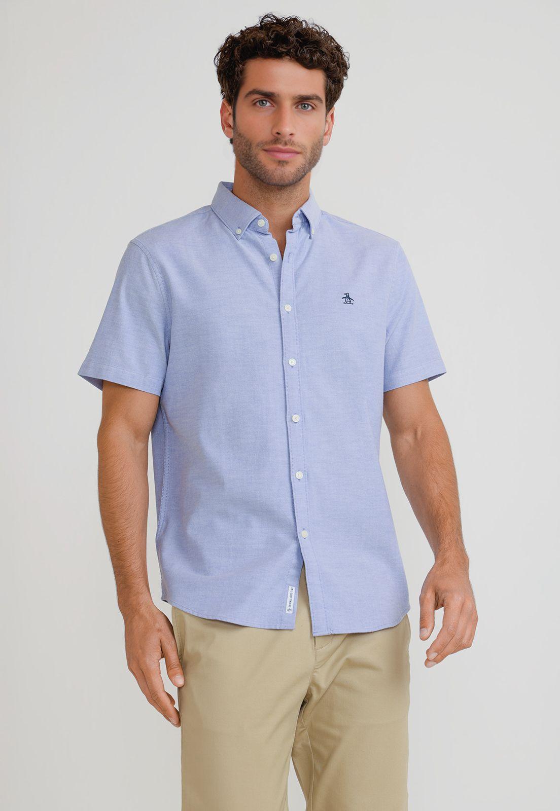 Camisa Hombre Manga Corta Celeste OPWB0037-0