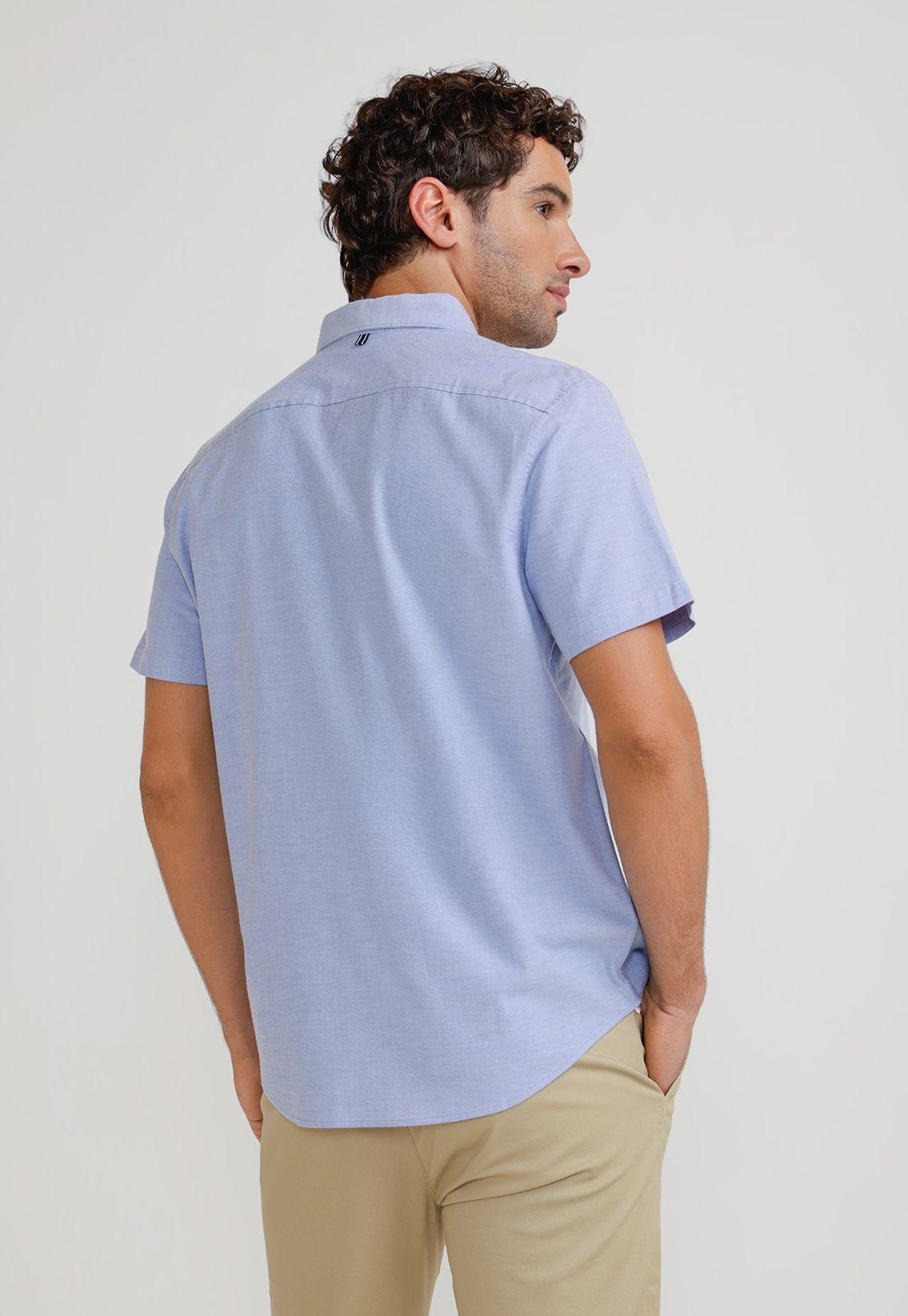 Camisa Hombre Manga Corta Celeste OPWB0037-1